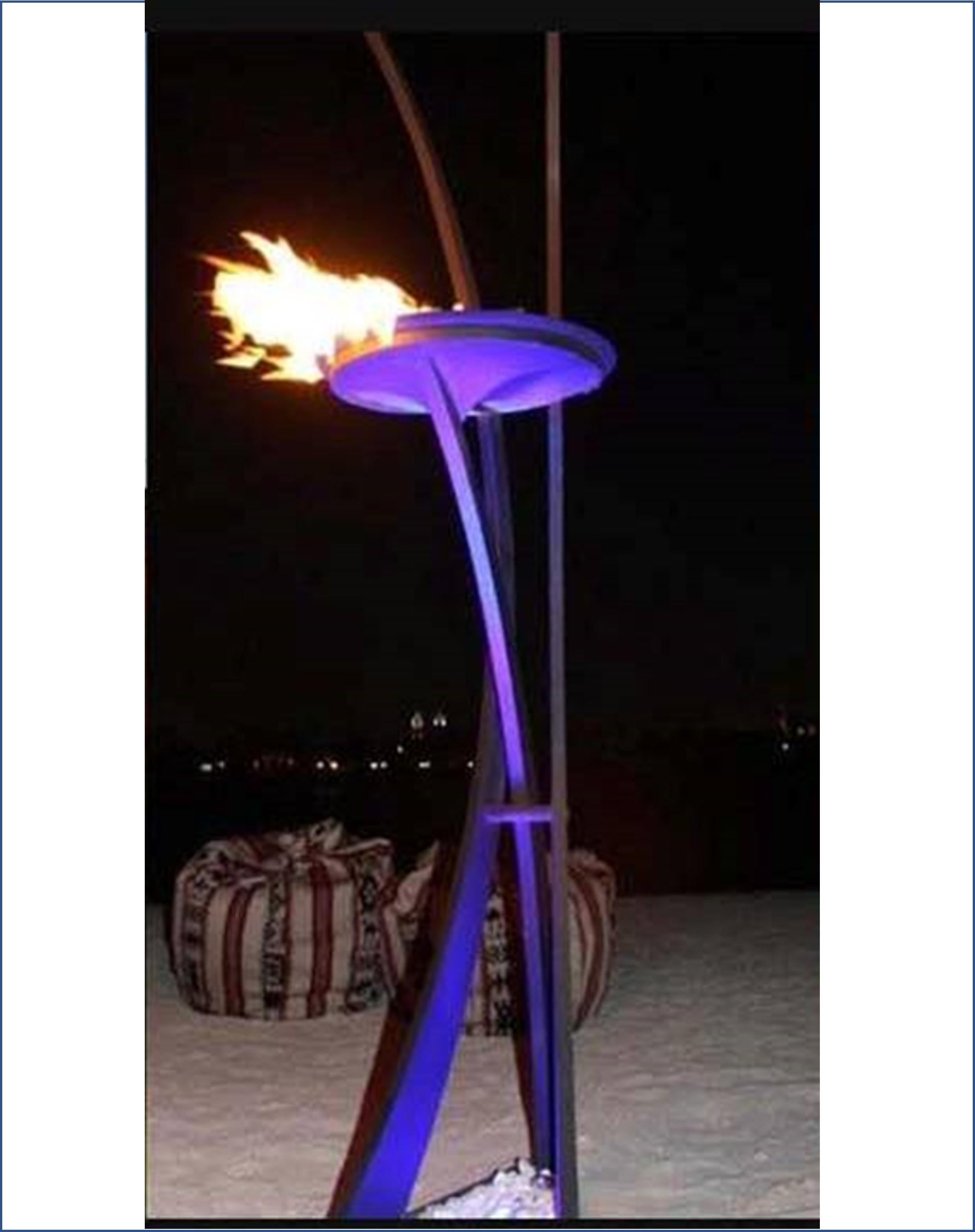 Canadian Oryx Tall Steel Sculptural Cauldron Designed by Beau McClellan For Sale