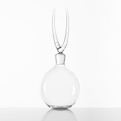 Contemporary Oryx Hand-Blown Glass Bottle Nature Animal Horn Africa Liquor Bar