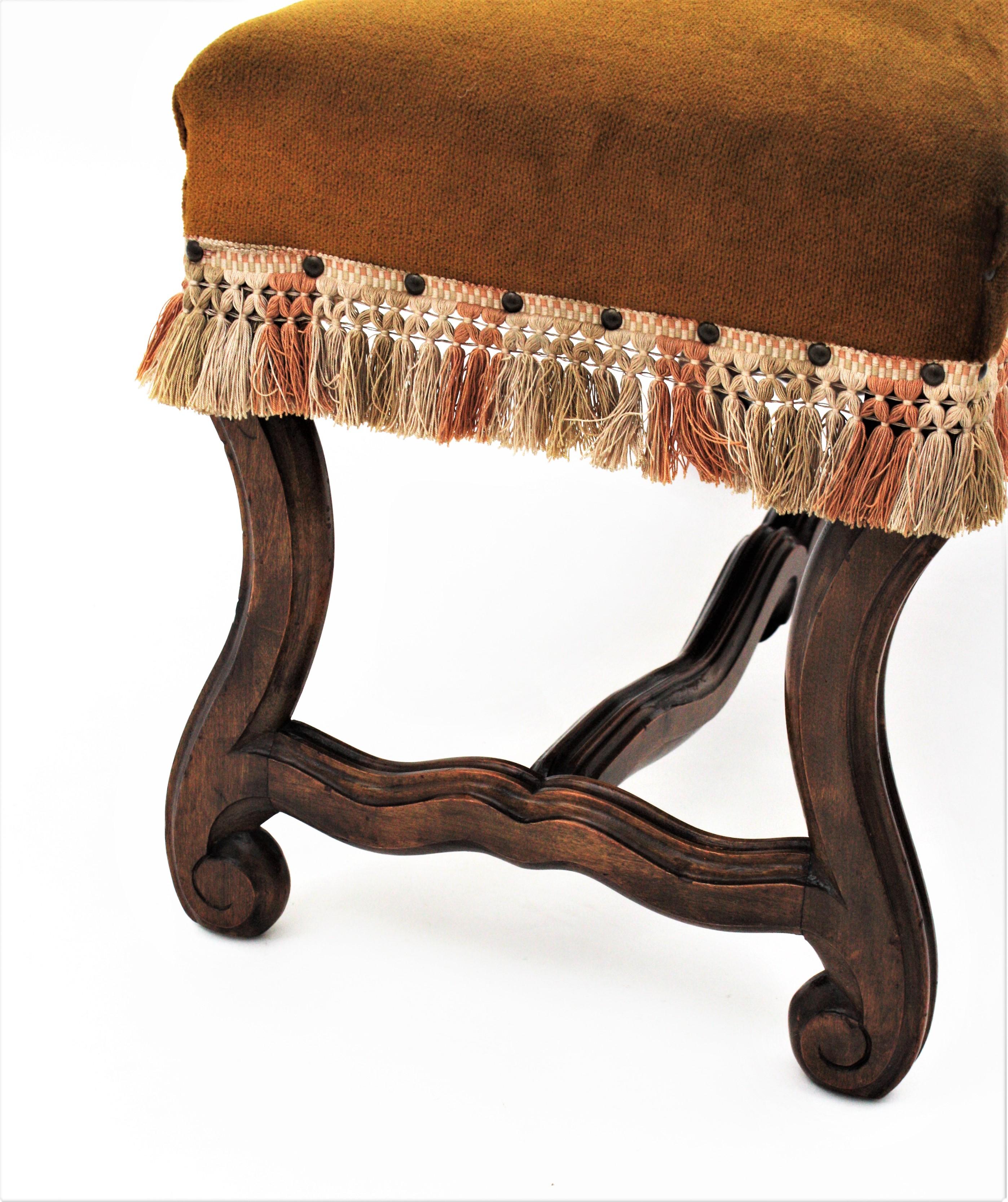 Os de Mouton Walnut Bench Louis XIV Style In Good Condition In Barcelona, ES