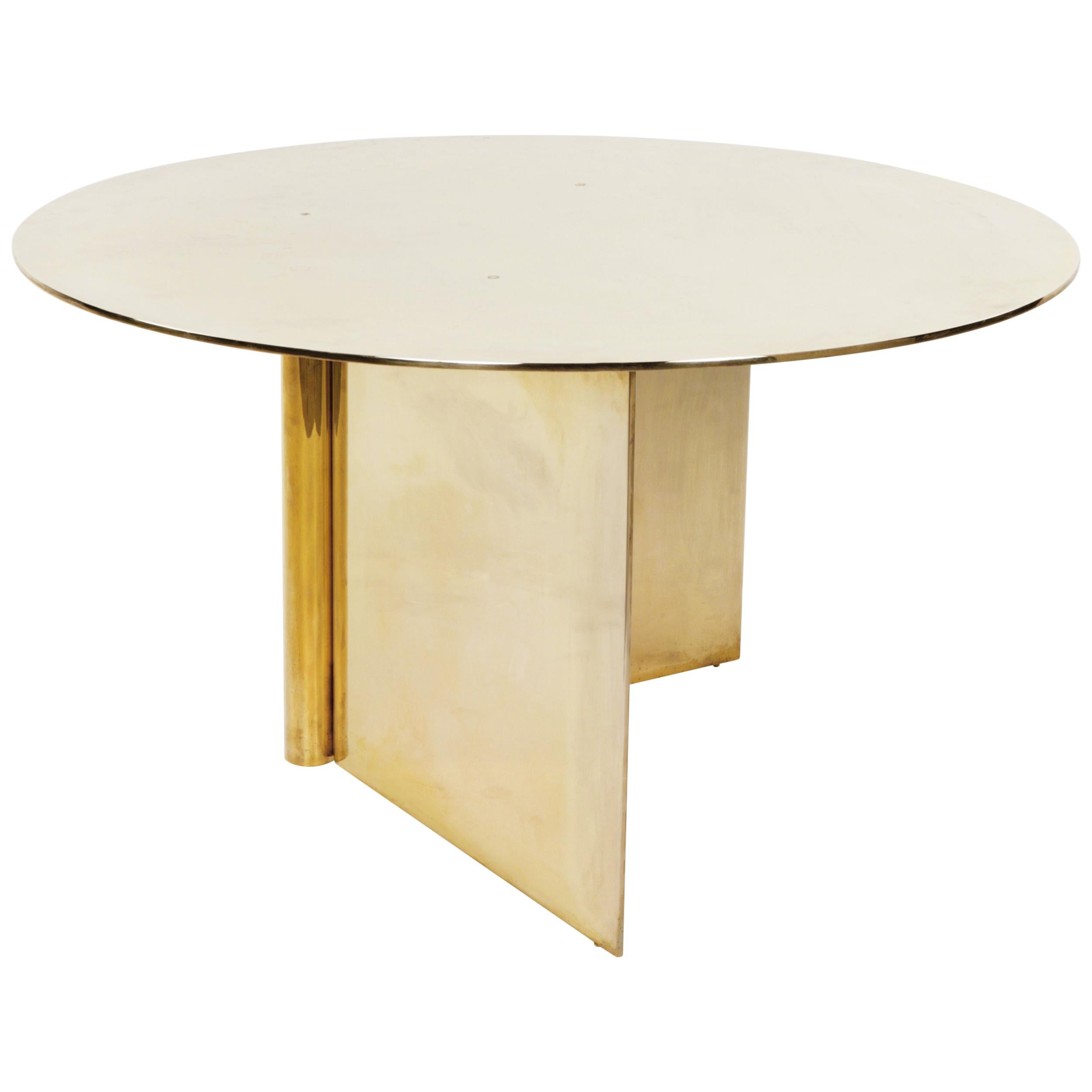 Os Table Large I in Matte Aluminium, Blackened, and Satin Brass