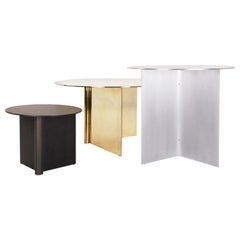 Os Table Small in Matte Brushed Aluminium