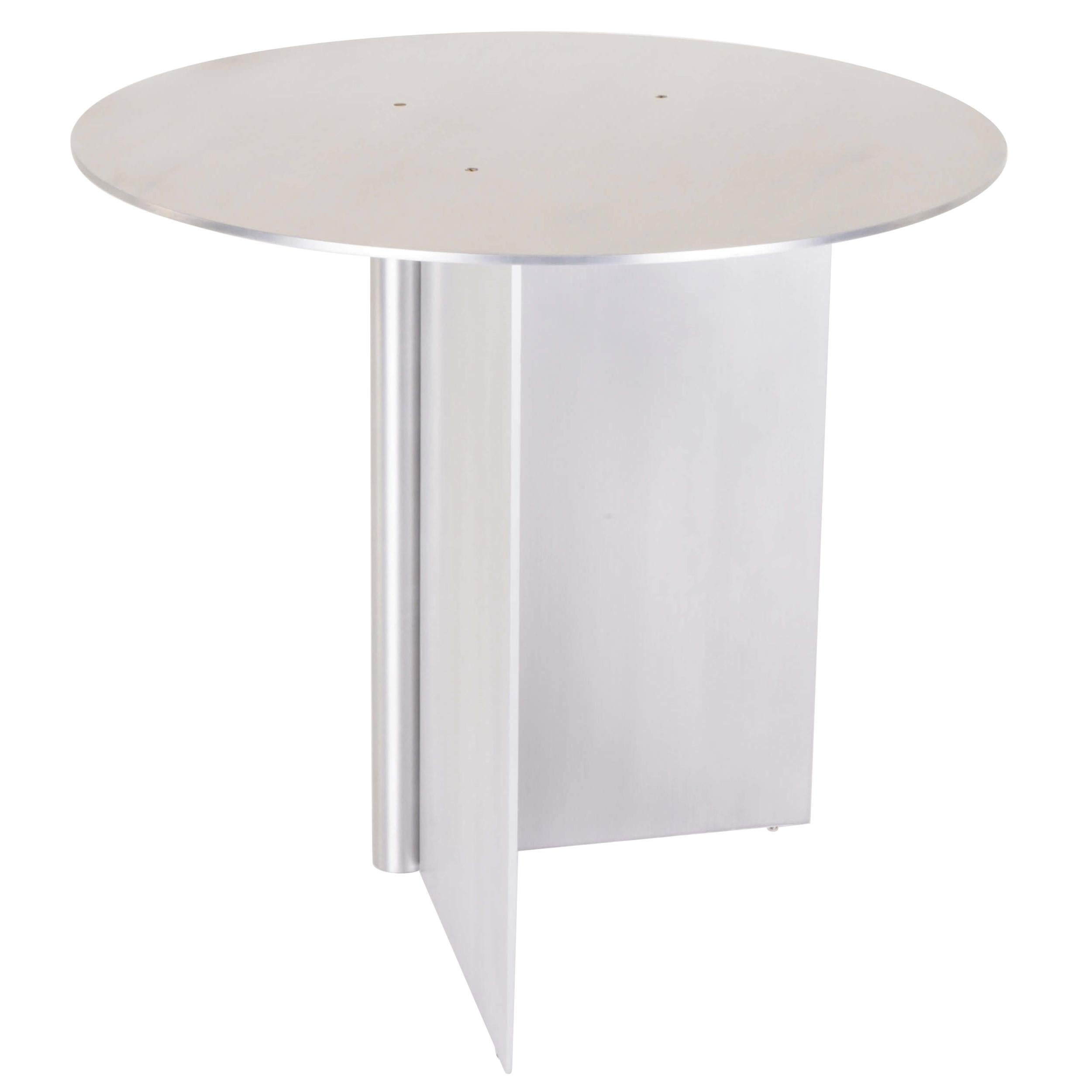 Os Table Small in Matte Brushed Aluminium 