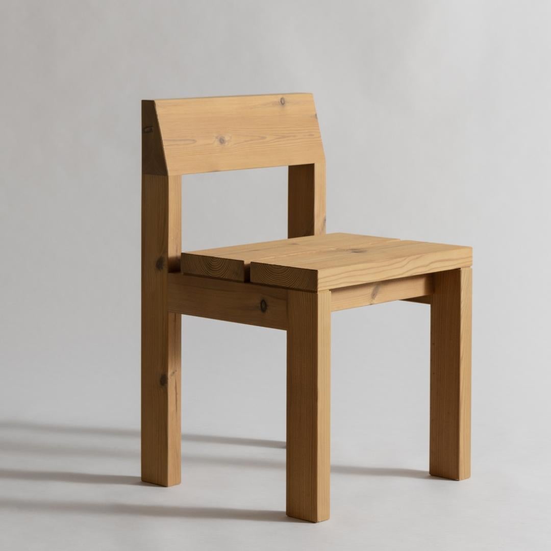 Finnish 'Osa' Outdoor Dining Chair in Solid Pine for Vaarnii For Sale