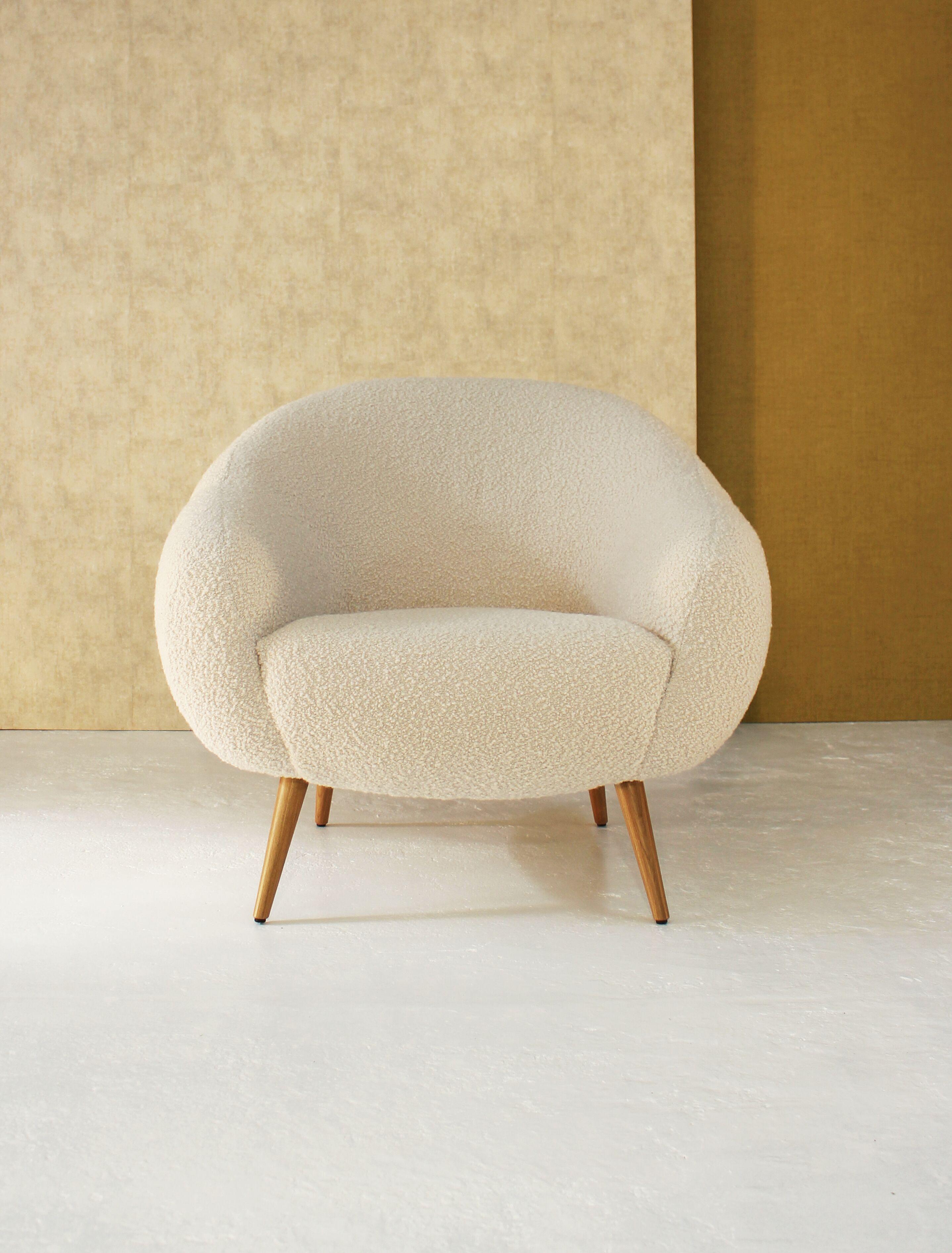 mid century boucle chair