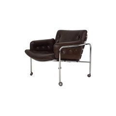 Used “Osaka” Brown Leather Lounge Chair by Martin Visser for ’t Spectrum, Dutch, 1969