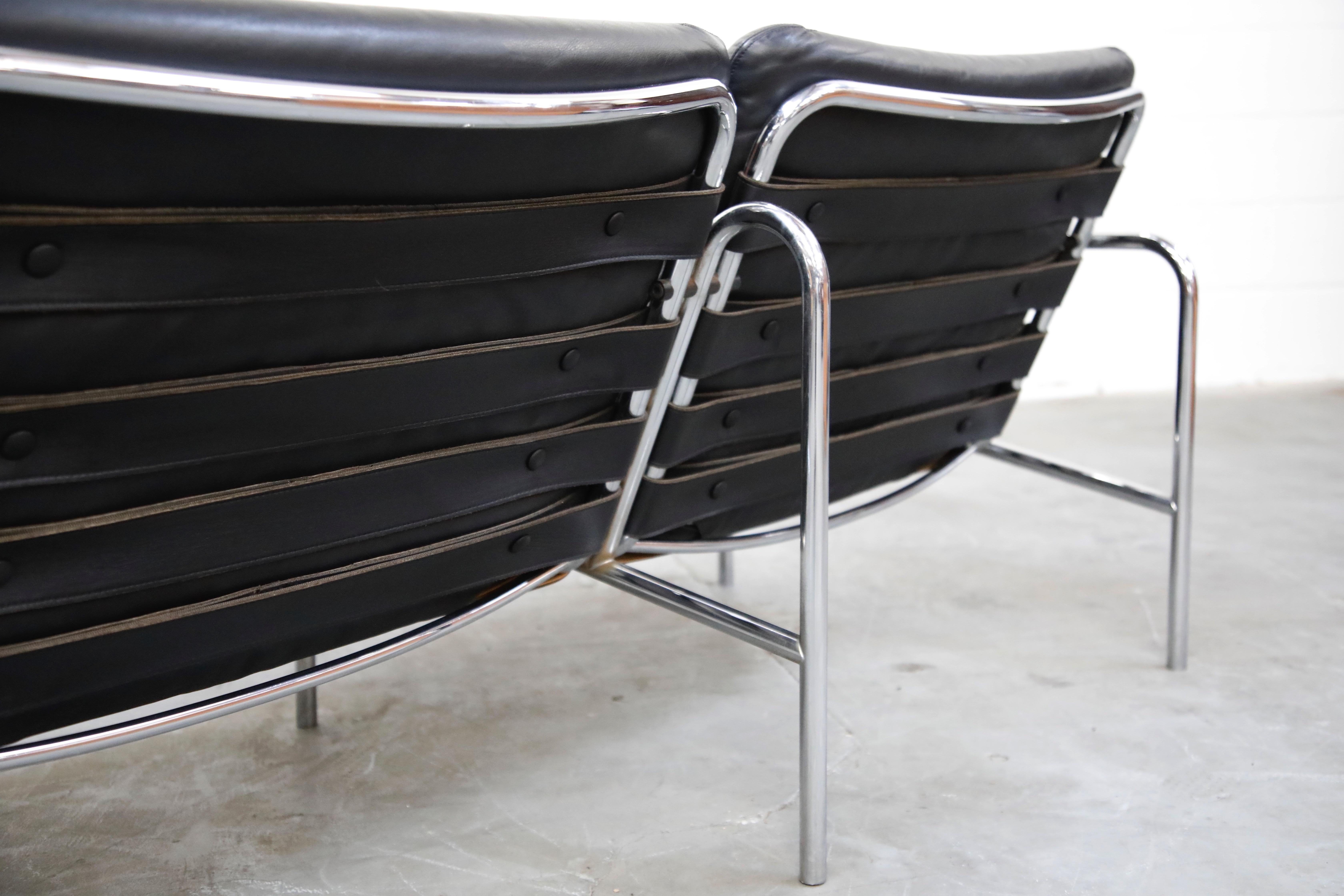 'Osaka' Two-Seat Sofa in Black Leather by Martin Visser for 't Spectrum, 1960s 9
