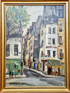Vue de la rue de l'école Montparnasse du milieu du siècle, cercle de Takanori Oguiss & Foujita