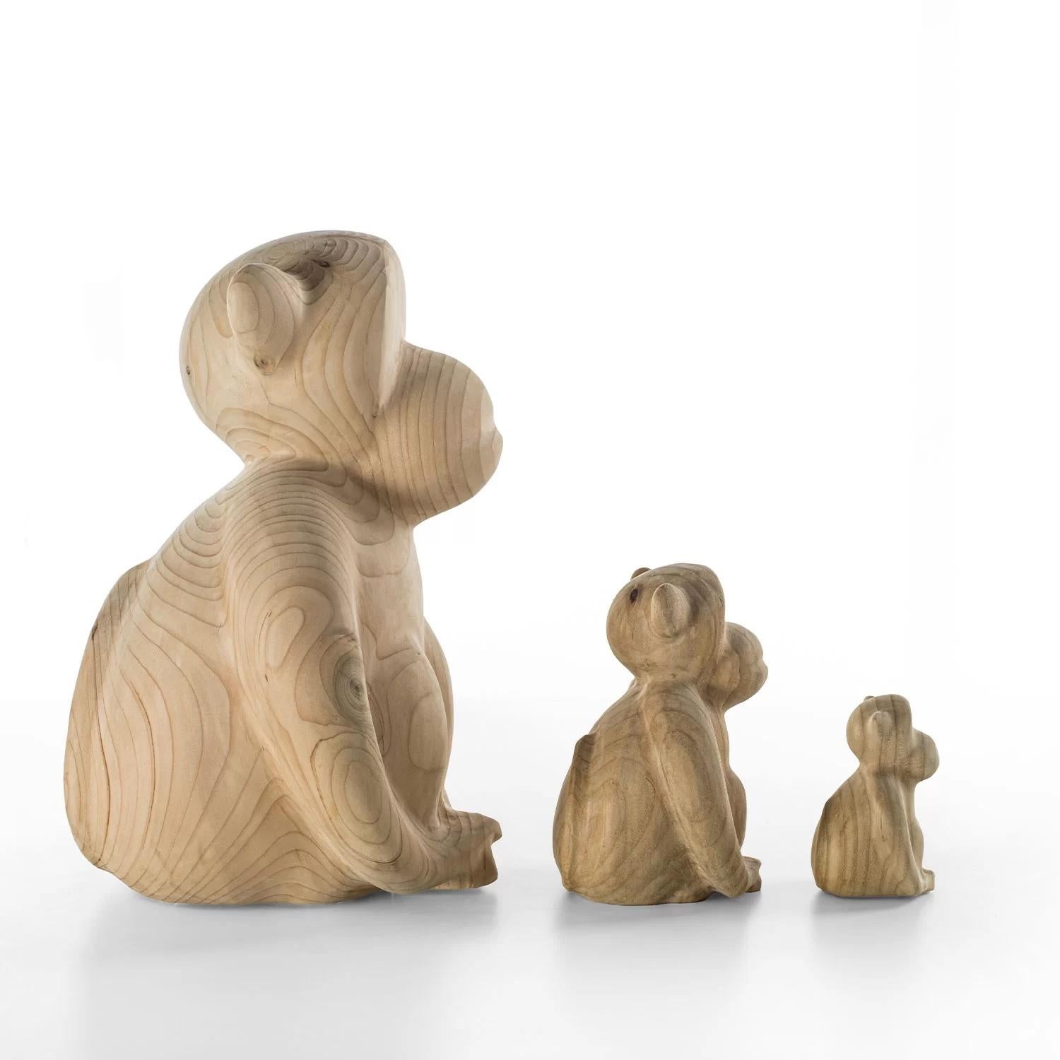 Contemporary Osaru Solid Wood Monkey Sculpture, Designed by Setsu & Shinobu ITO For Sale