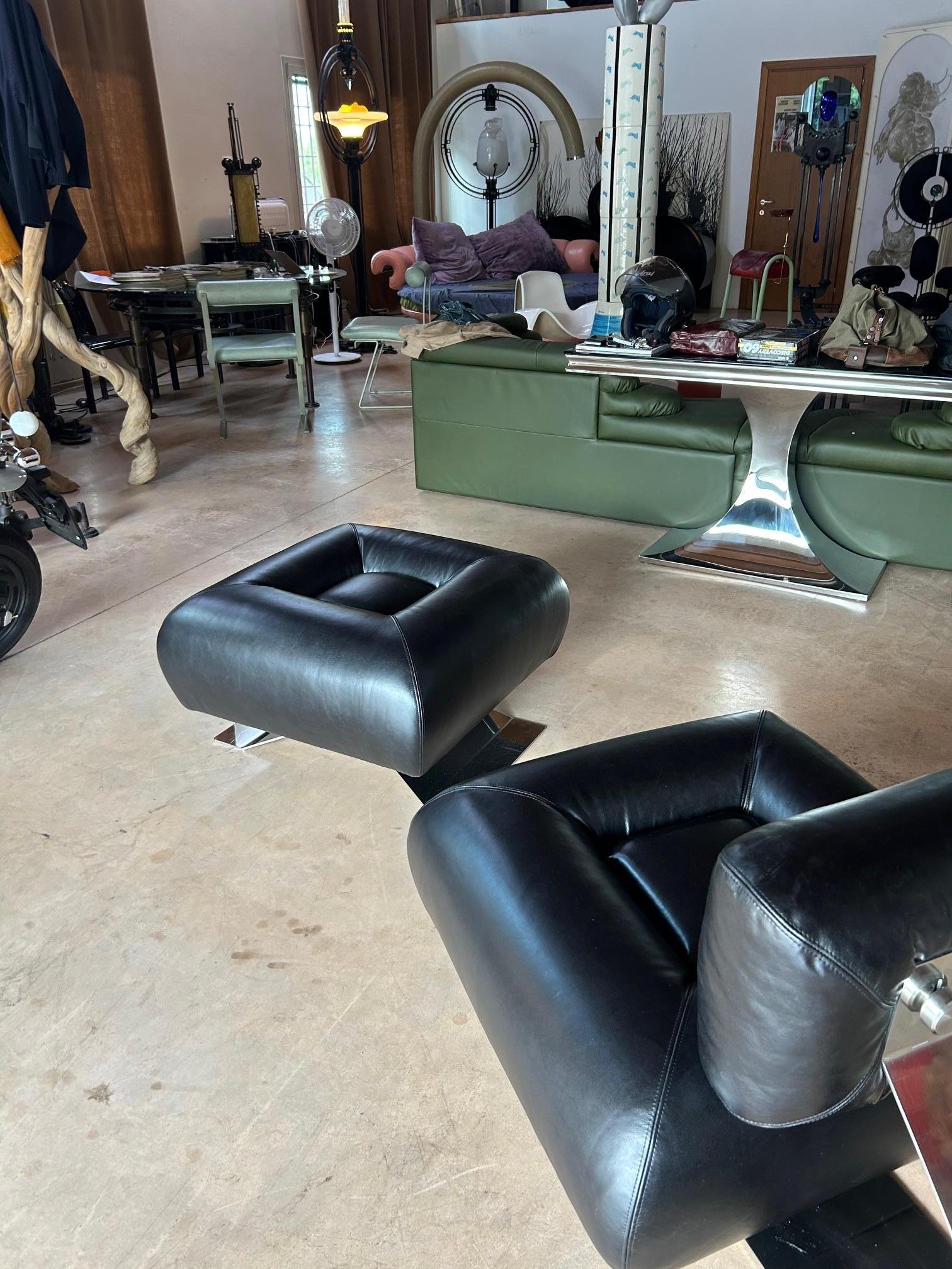 Osca Niemeyer Aran armchair & Ottoman for Aran Line, Firenze Italy, 1975 en venta 5