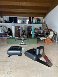 Osca Niemeyer Aran armchair & Ottoman for Aran Line, Firenze Italy, 1975