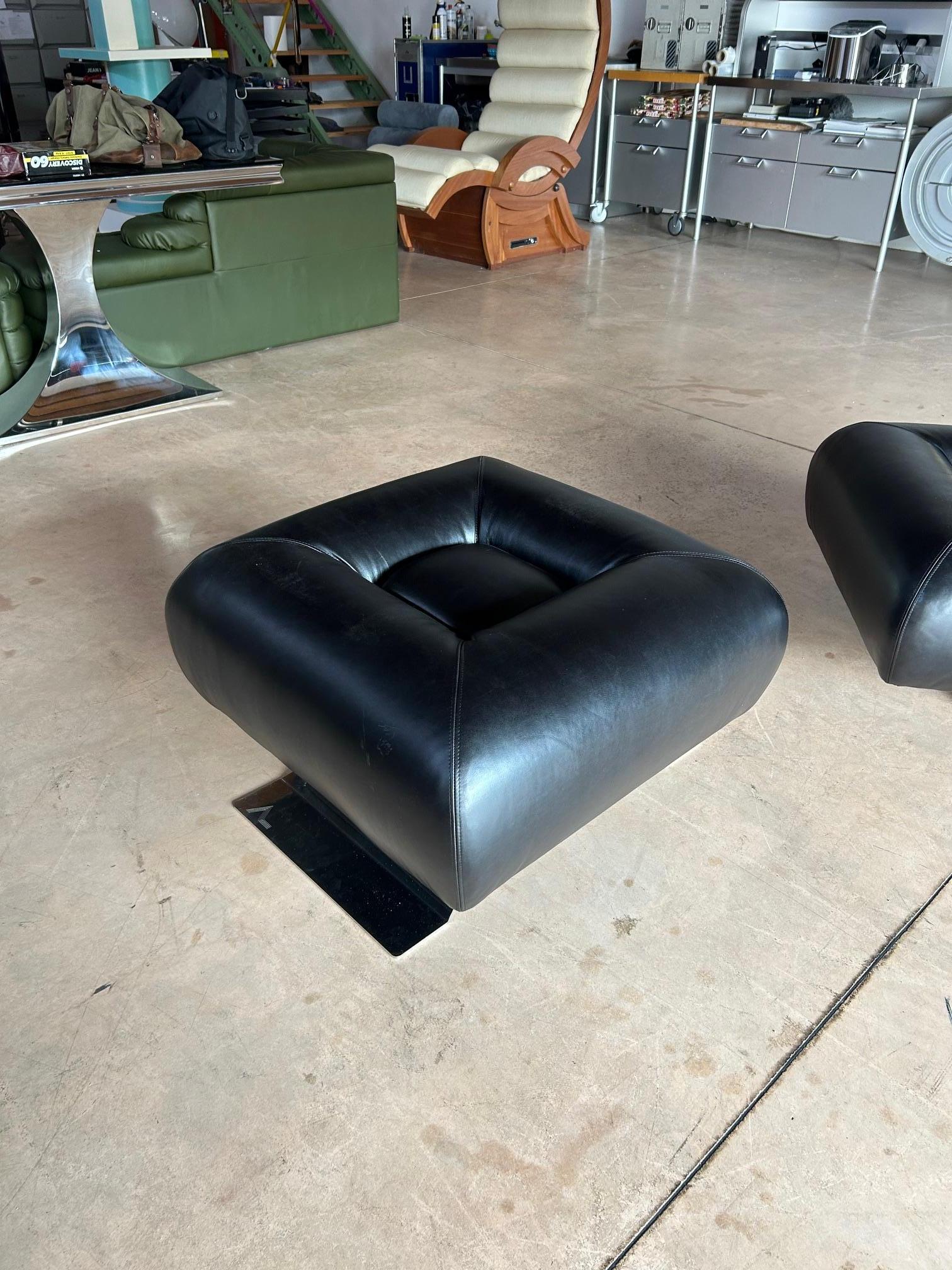 Osca Niemeyer Aran armchair & Ottoman for Aran Line, Firenze Italy, 1975 Acero en venta