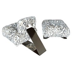 Osca Niemeyer Aran Sessel & Ottomane Leopard Pelz