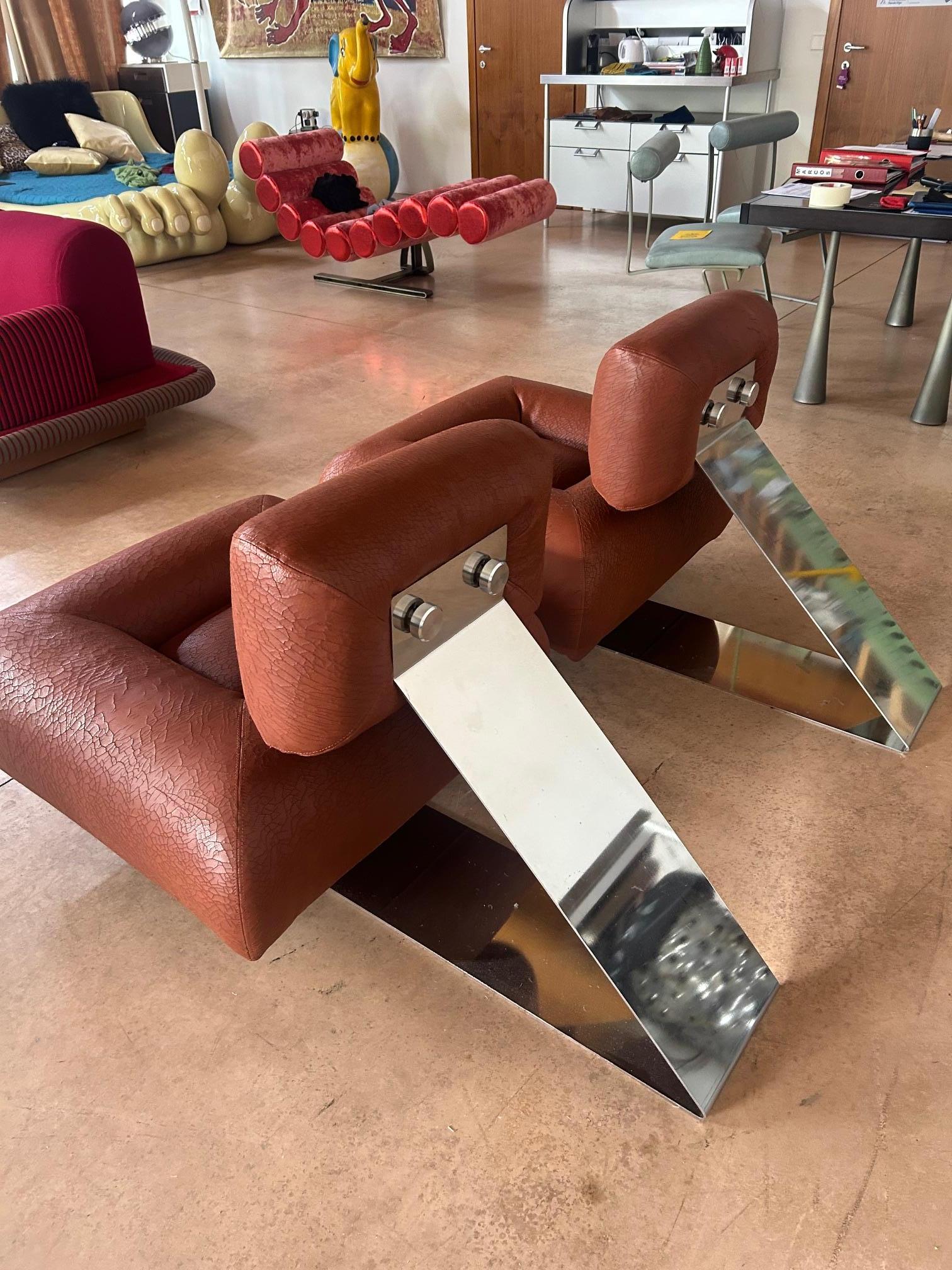 Osca Niemeyer paire de fauteuils Aran pour Aran Line, Florence Italie, 1975 6