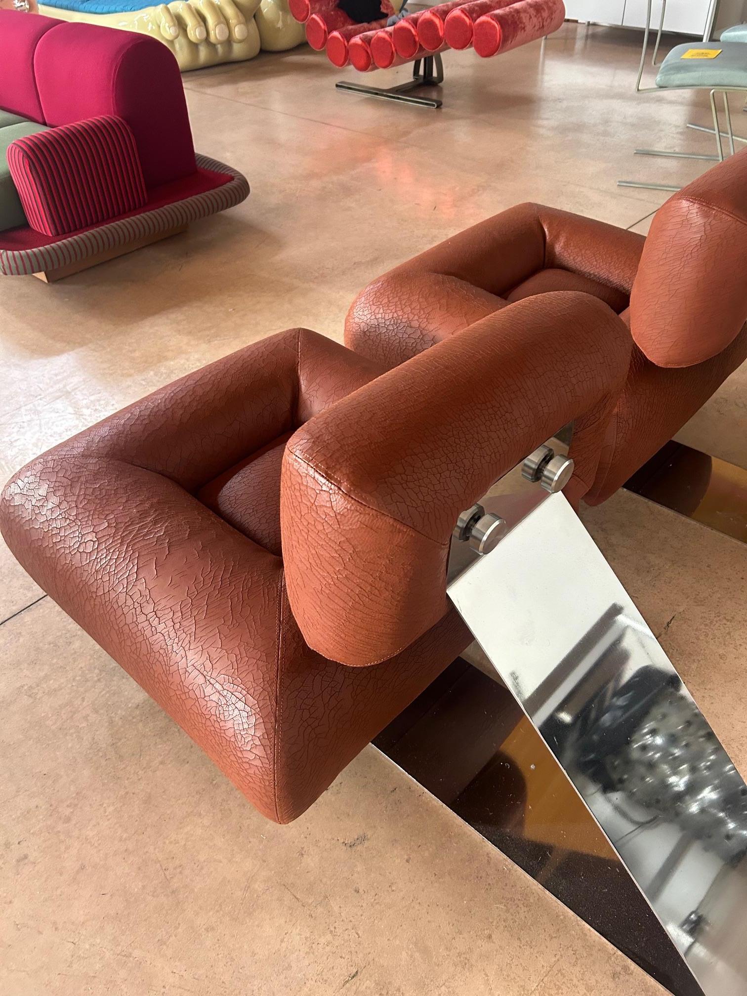 Osca Niemeyer paire de fauteuils Aran pour Aran Line, Florence Italie, 1975 Bon état à Padova, IT