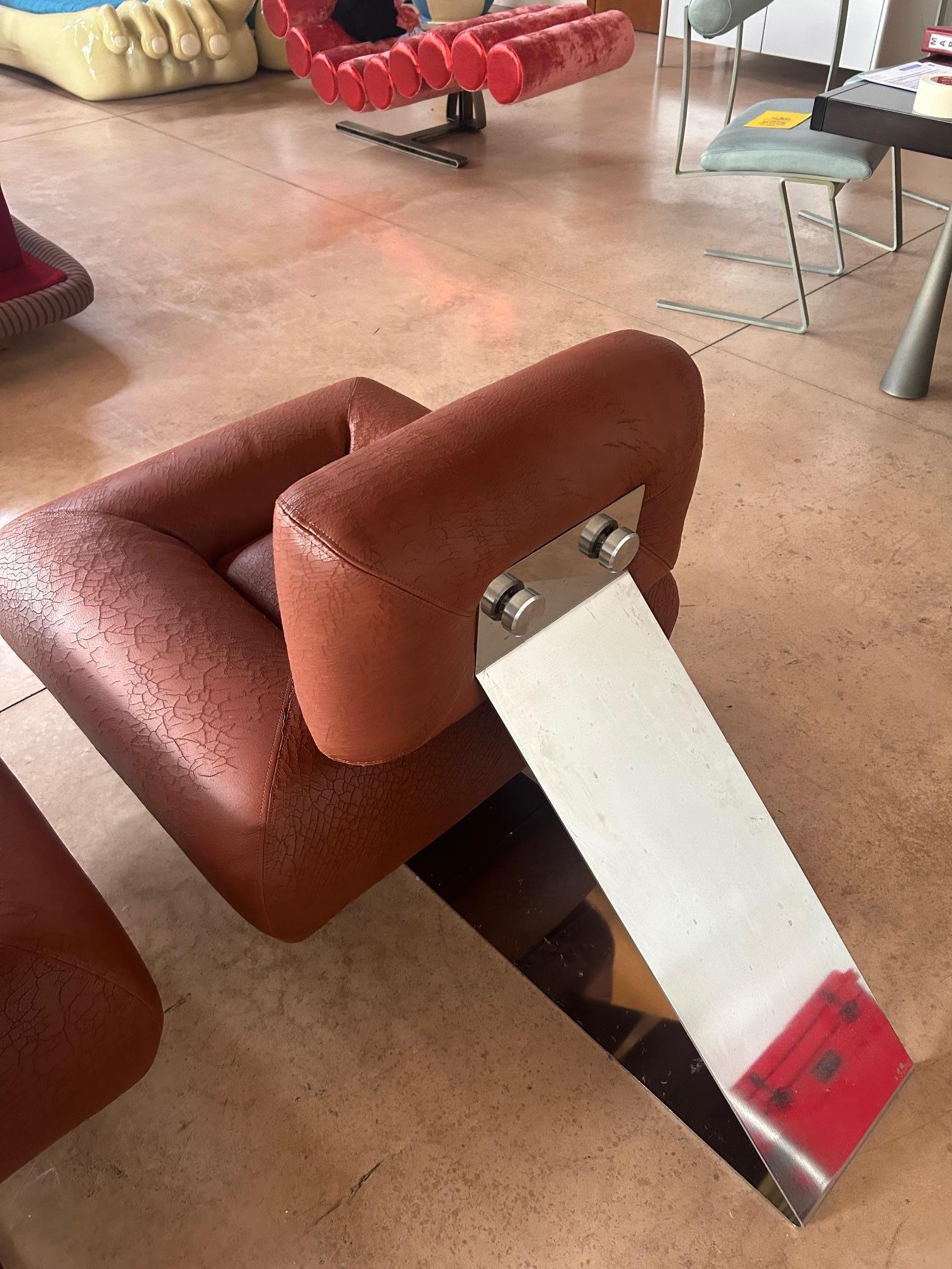 Fin du 20e siècle Osca Niemeyer paire de fauteuils Aran pour Aran Line, Florence Italie, 1975