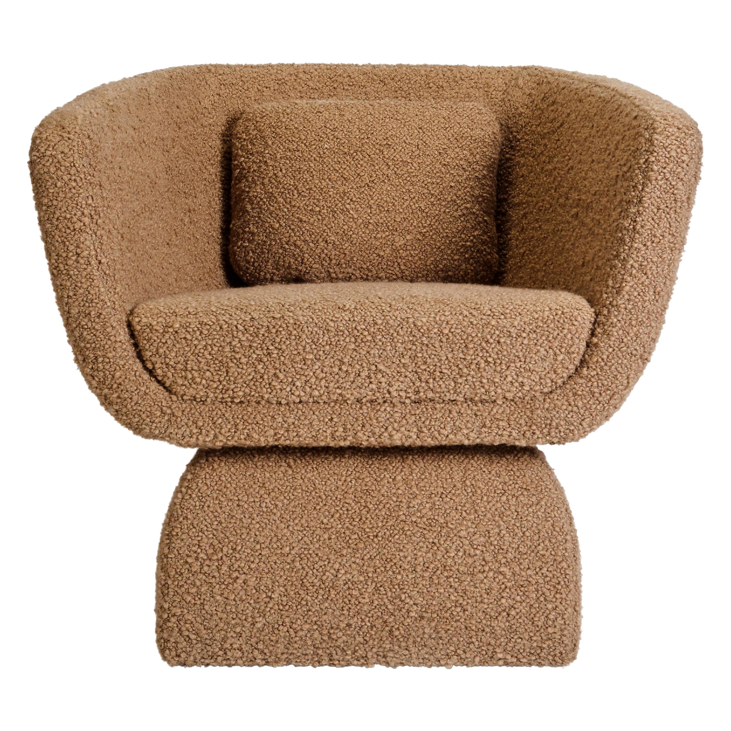Oscar Armchair, Upholstered in Bouclé Fabric, Handcrafted in Portugal by Duistt For Sale