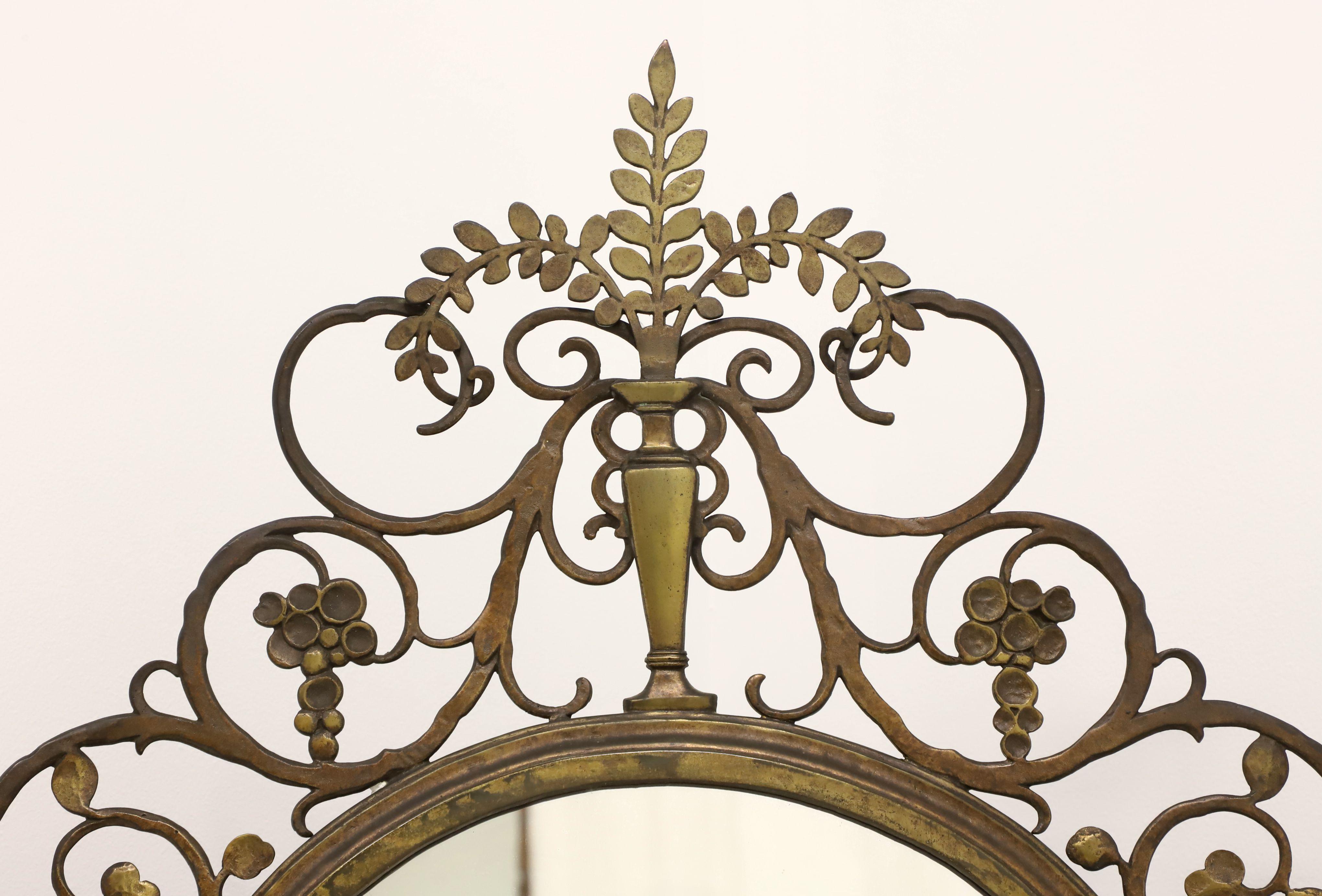 American OSCAR BACH 1920's Bronze Art Deco Wall Mirror For Sale