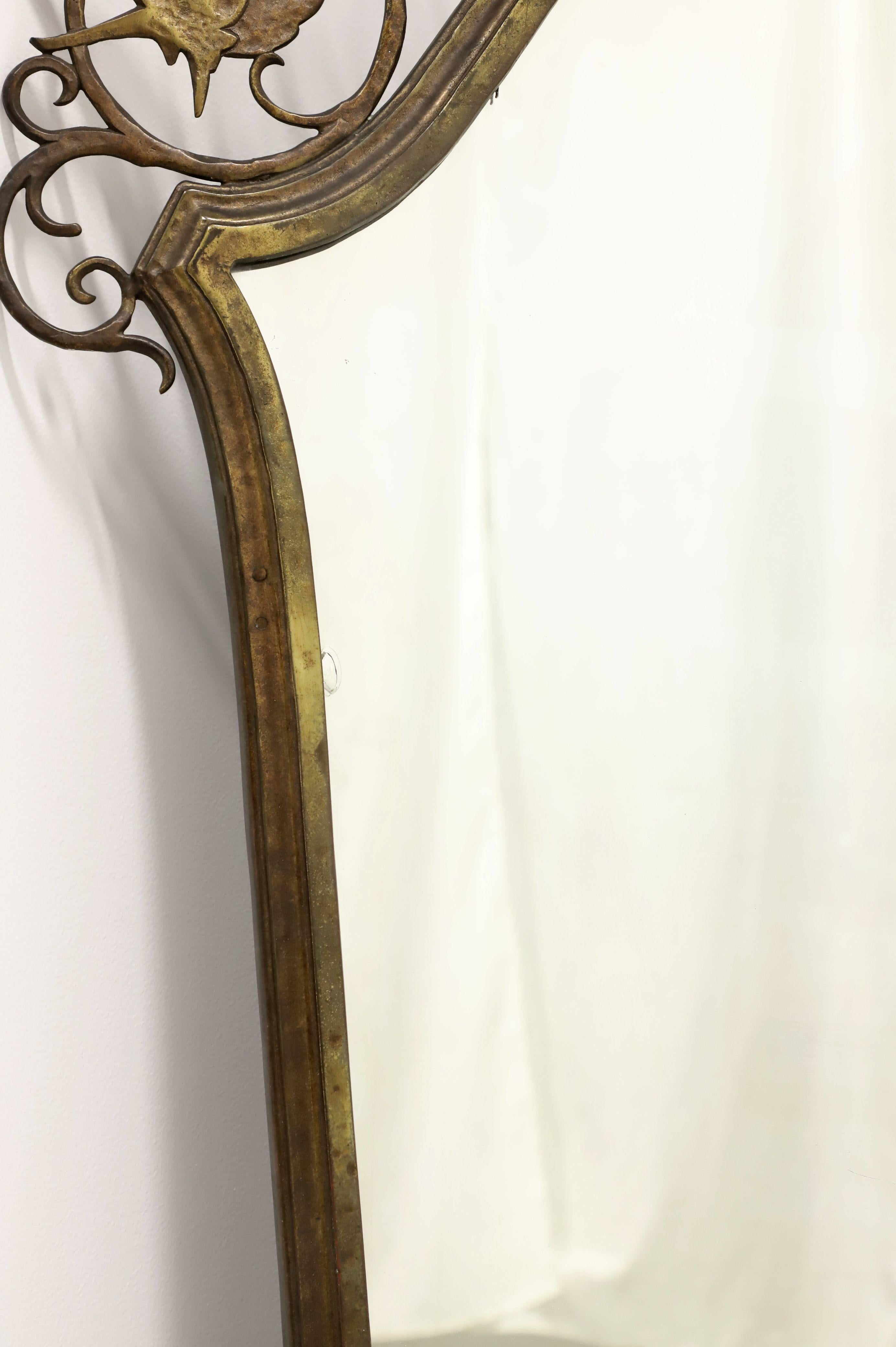 OSCAR BACH 1920's Bronze Art Deco Wall Mirror In Good Condition For Sale In Charlotte, NC