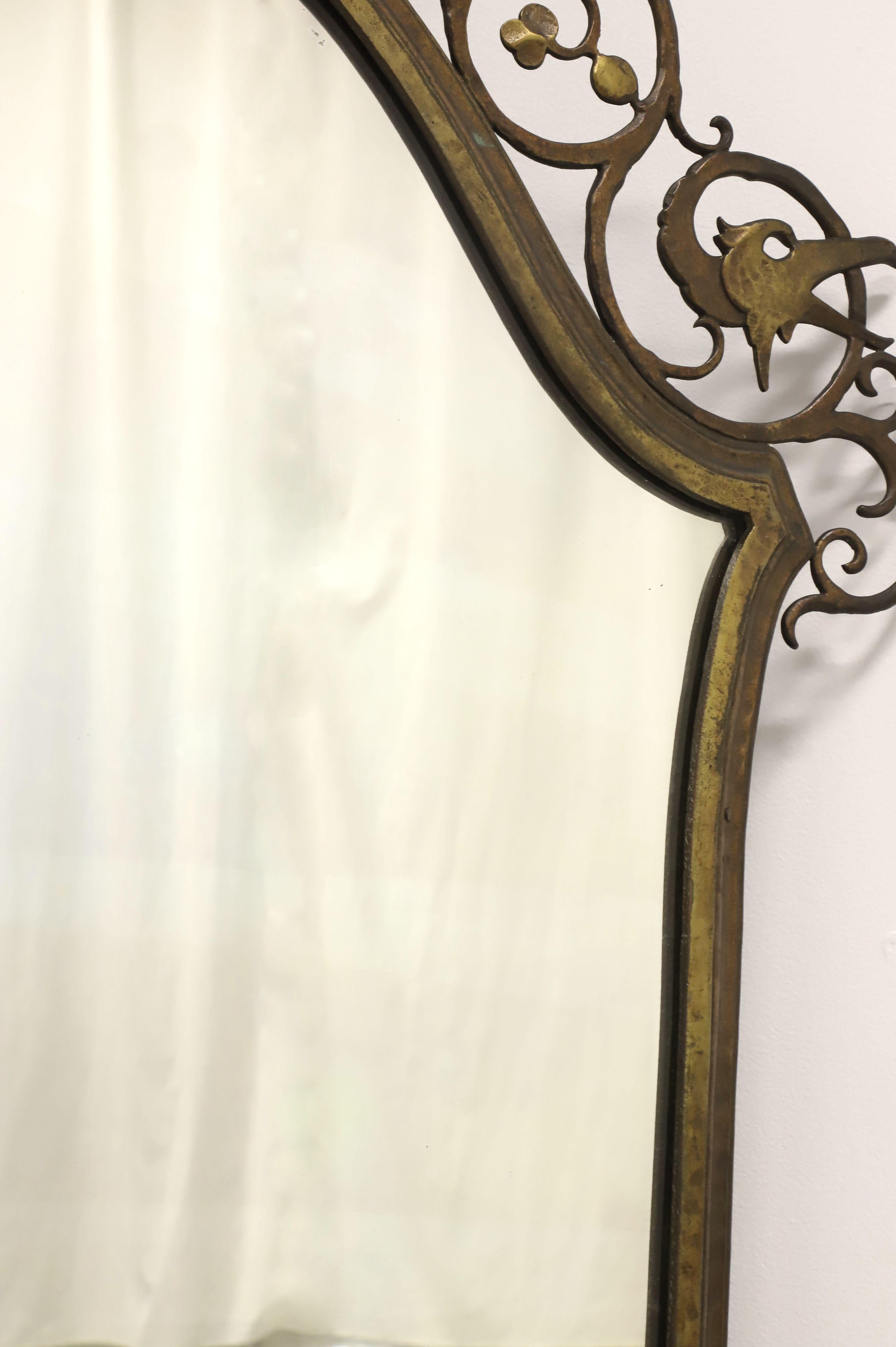 20th Century OSCAR BACH 1920's Bronze Art Deco Wall Mirror For Sale