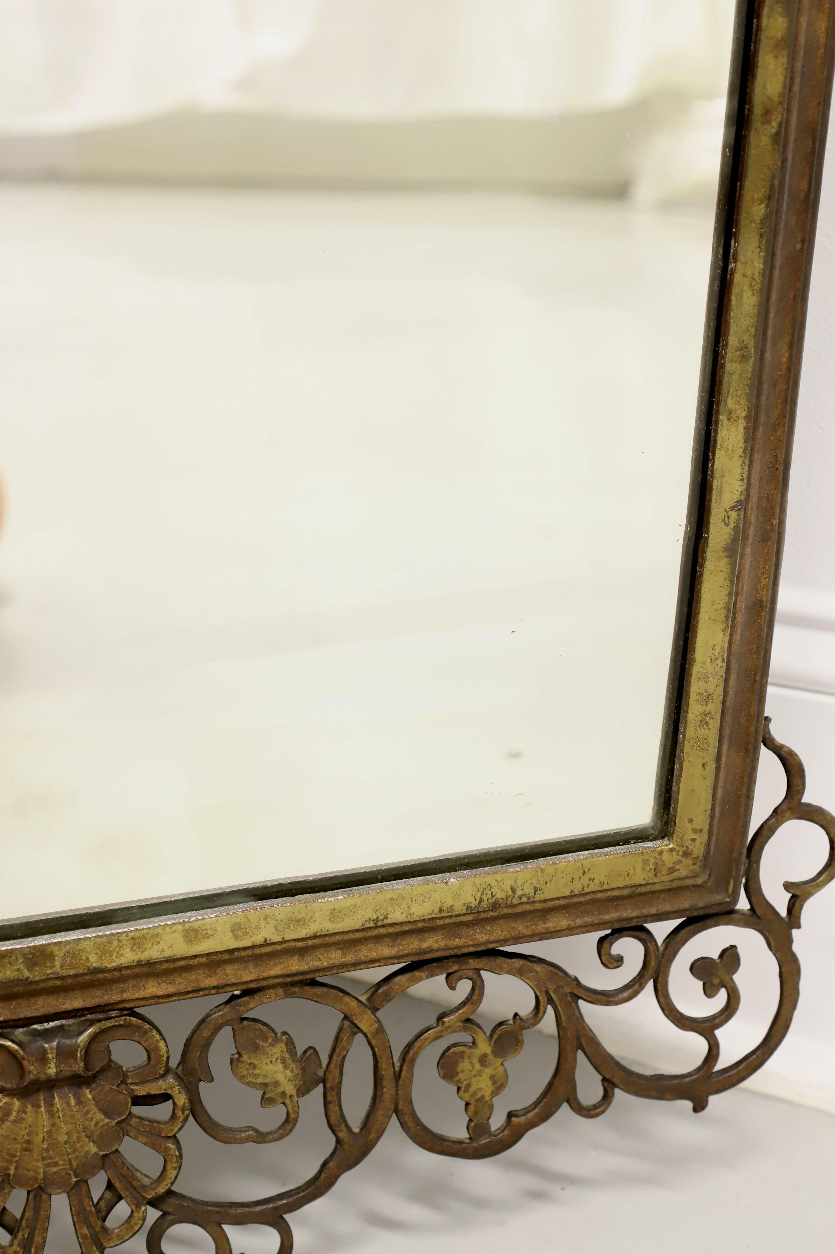 OSCAR BACH 1920's Bronze Art Deco Wall Mirror For Sale 2