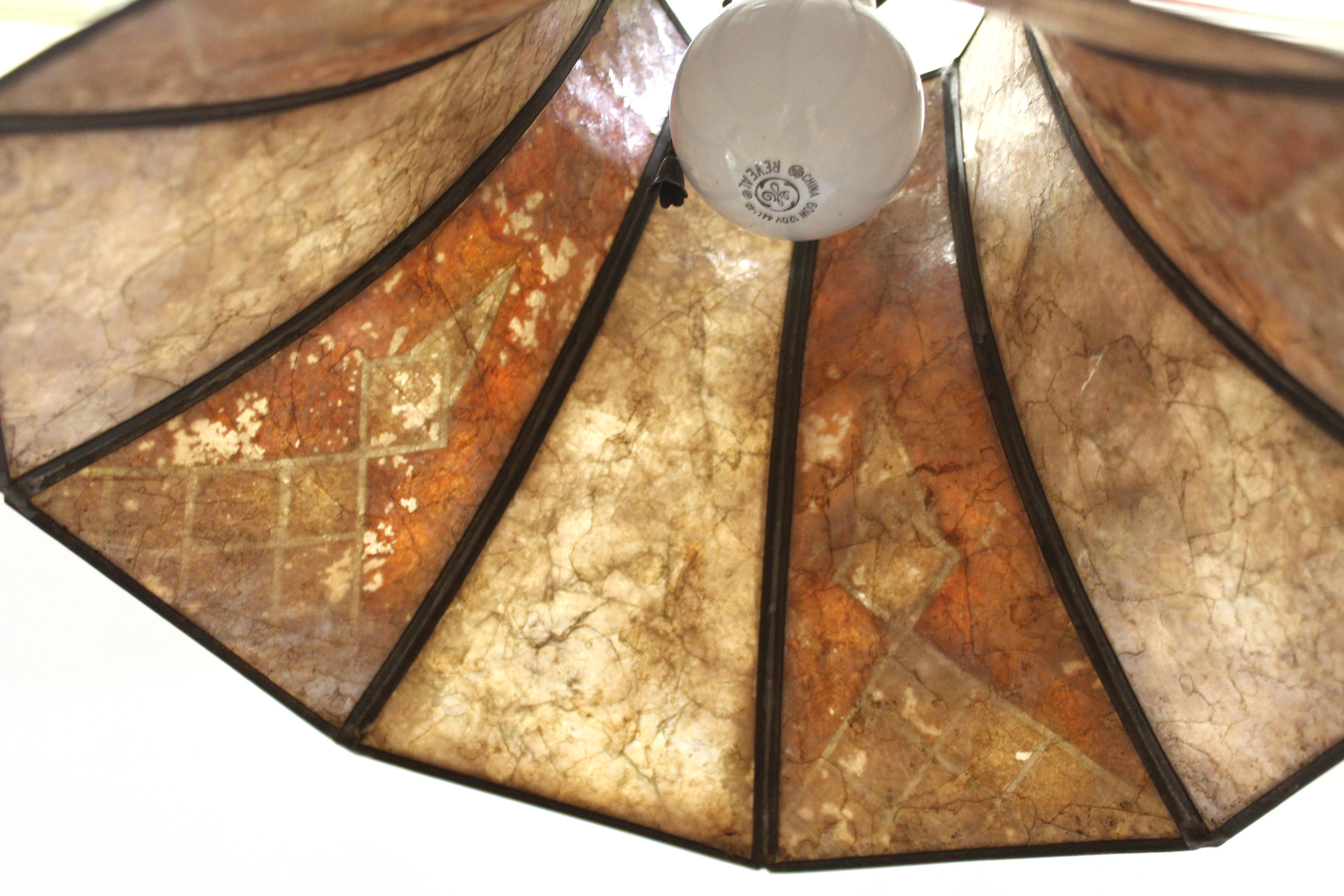 Oscar Bach Art Deco Bronze Floor Lamp with Mica Shade 7