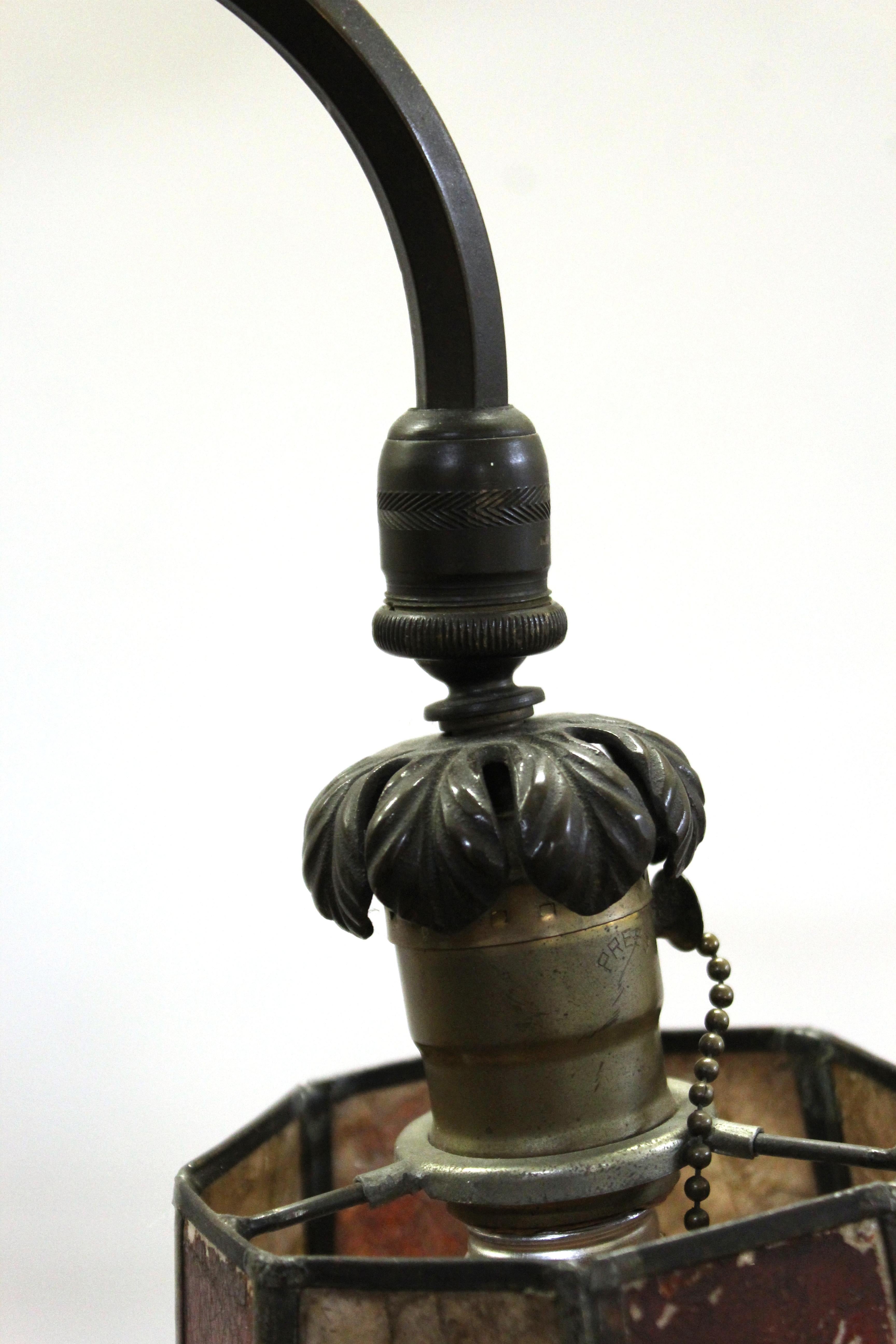 Oscar Bach Art Deco Bronze Floor Lamp with Mica Shade 2