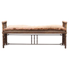 Used Oscar Bach Art Deco Wrought Iron And Bronze Bench