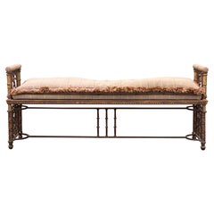 Oscar Bach Art Deco Wrought Iron And Bronze Bench