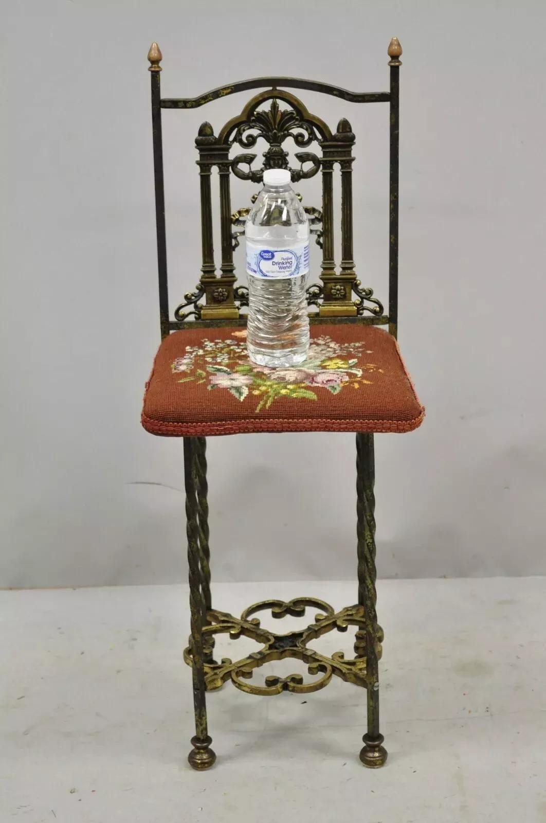 Oscar Bach zugeschrieben Figural Bronze Marmor Top Telefon Hall Stand mit Stuhl im Angebot 4
