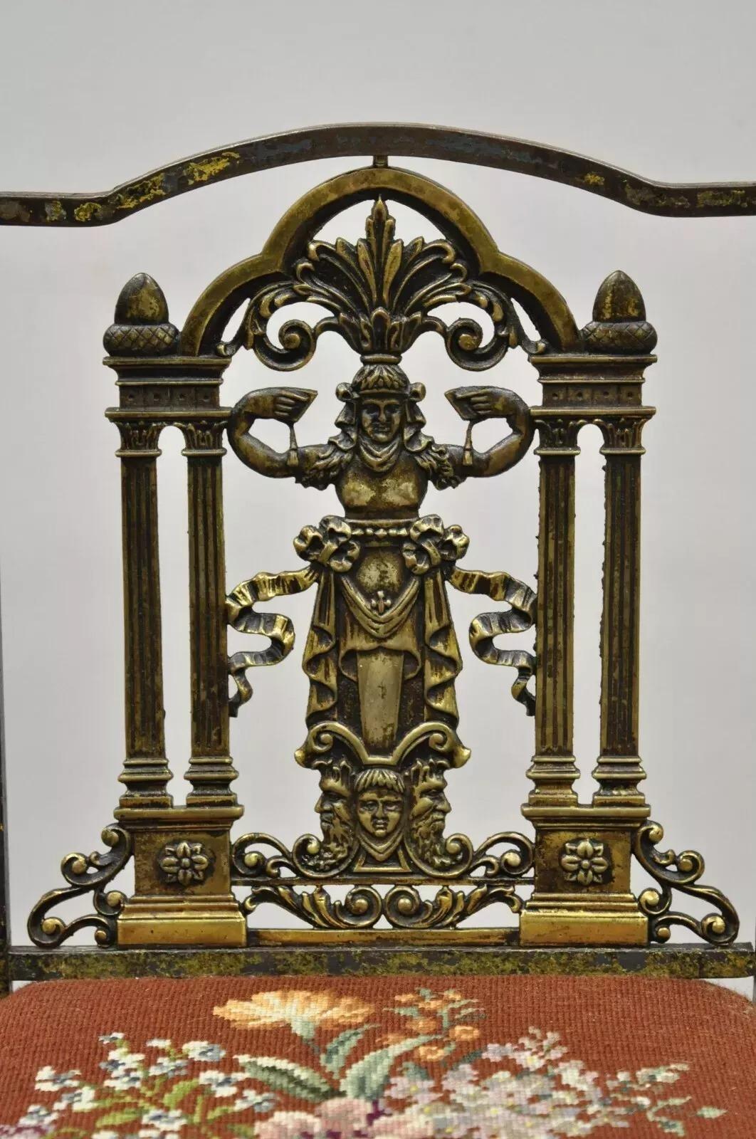 Oscar Bach zugeschrieben Figural Bronze Marmor Top Telefon Hall Stand mit Stuhl im Angebot 6