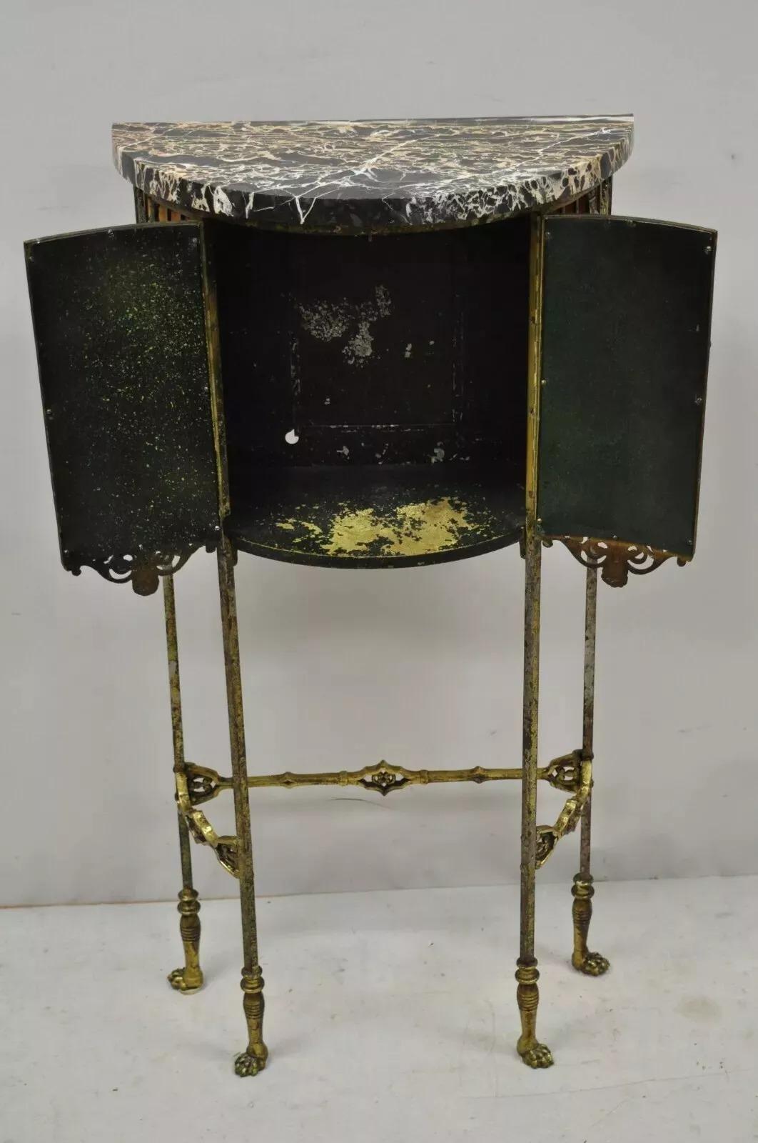 Oscar Bach zugeschrieben Figural Bronze Marmor Top Telefon Hall Stand mit Stuhl im Angebot 2