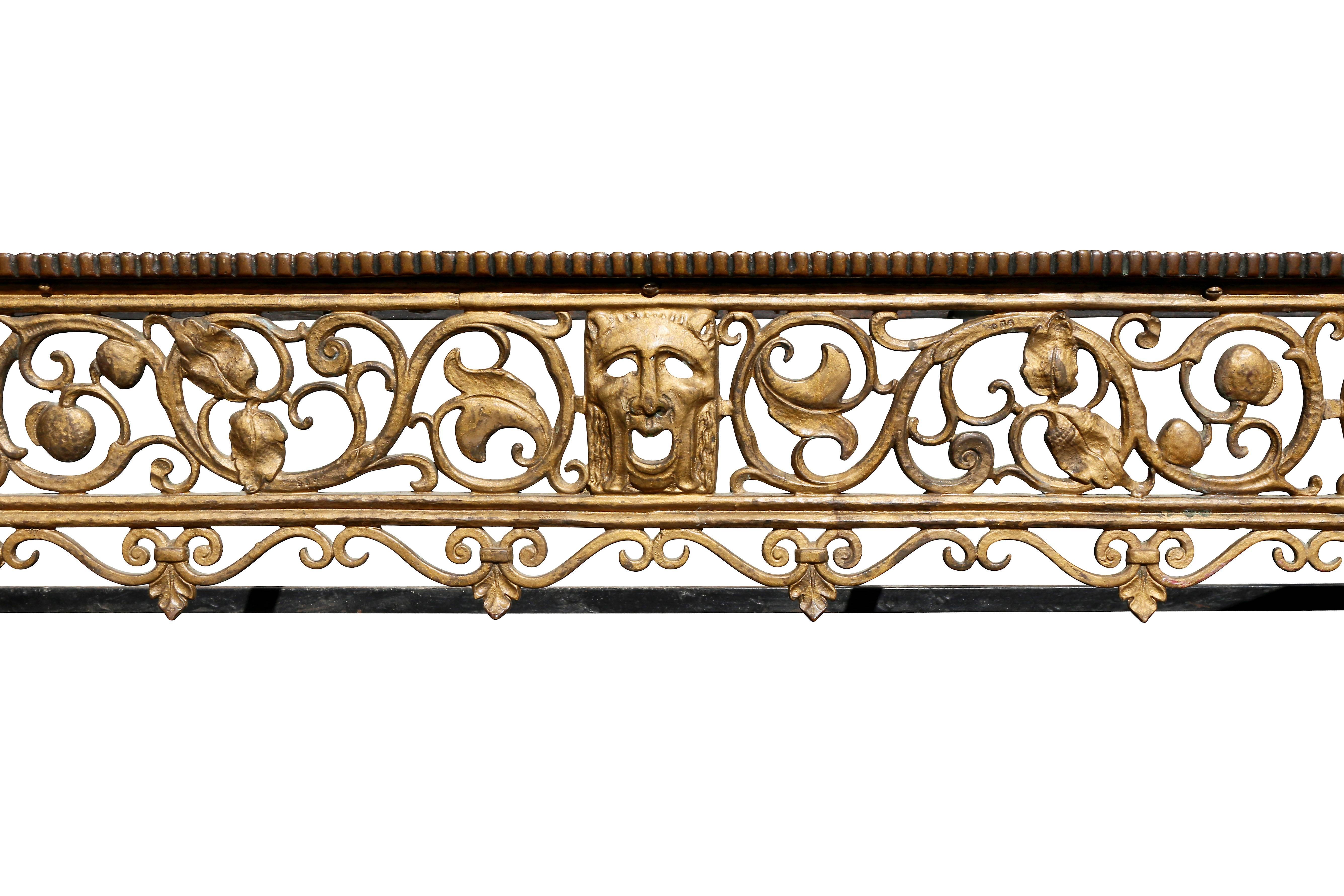 Art Deco Oscar Bach Bronze and Wrought Iron Console Table