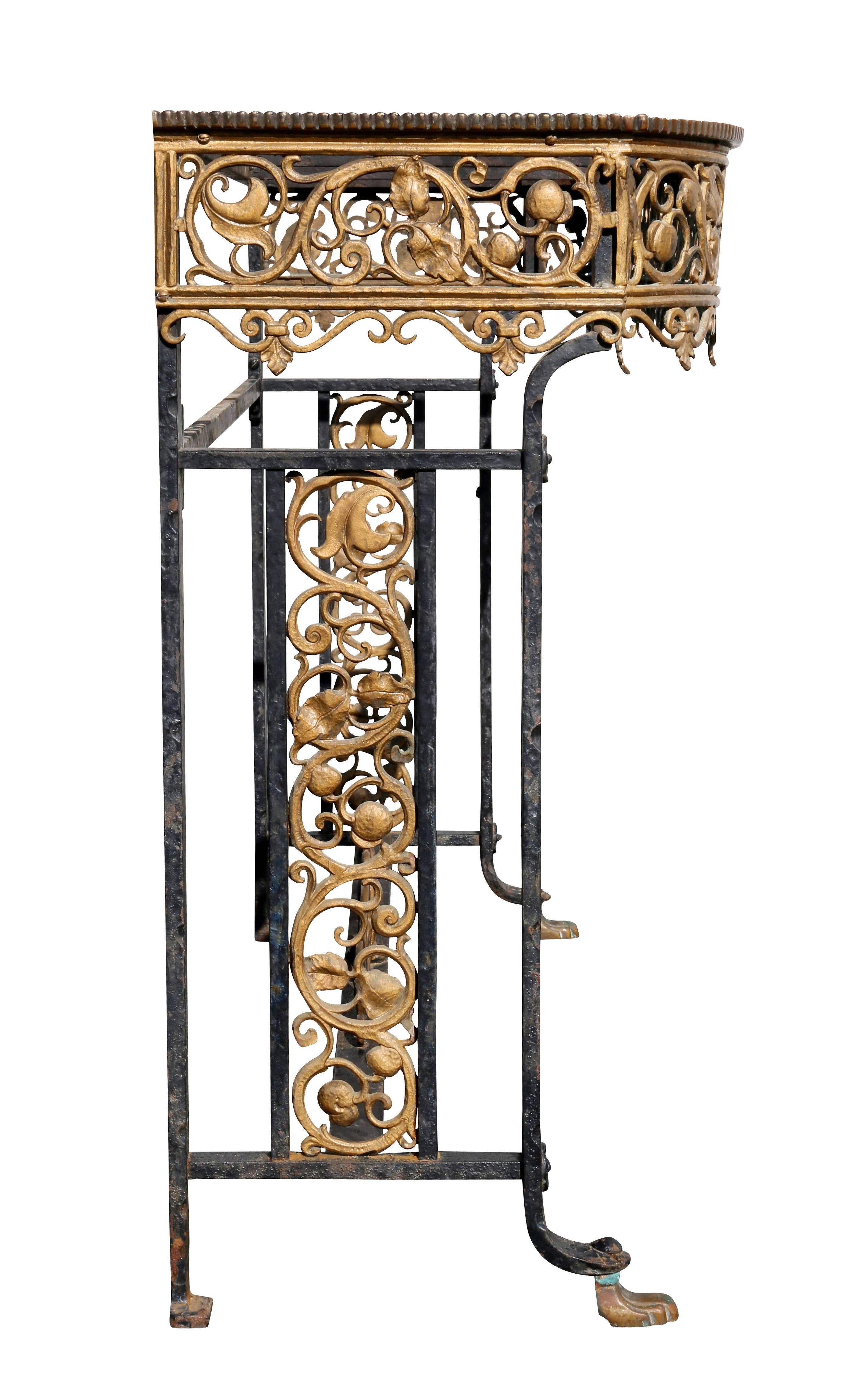 Oscar Bach Bronze and Wrought Iron Console Table 1