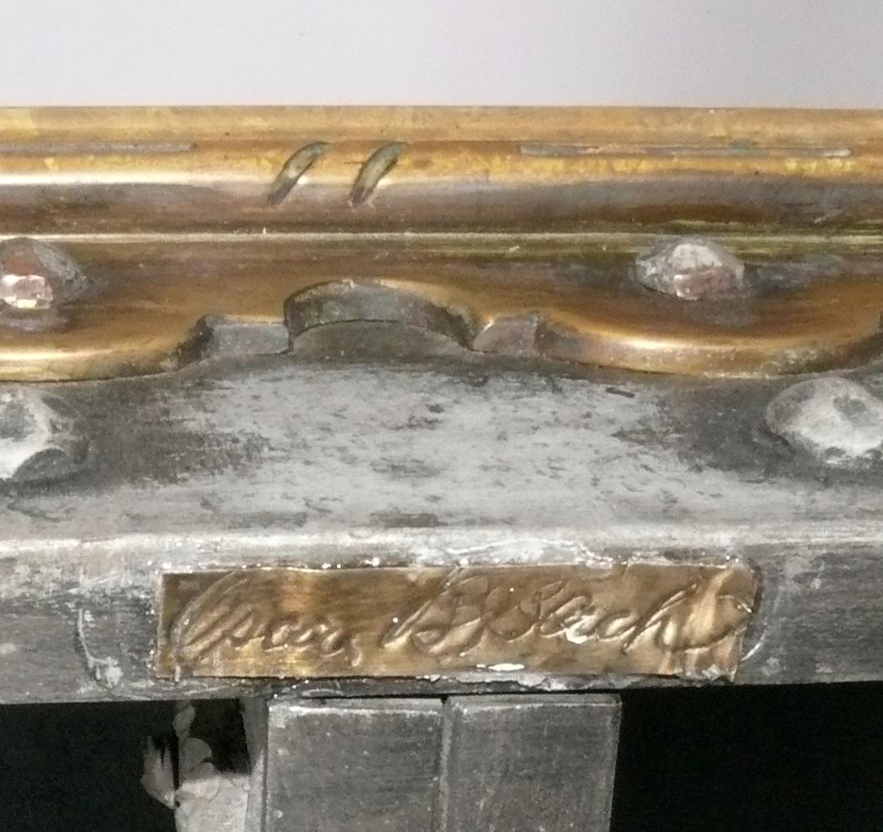 Bronze Table basse ou banc en bronze Oscar Bach Art déco gothique circa 1920 en vente