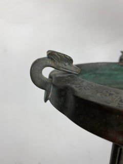 Oscar Bach für Segar Studios Ny Aschenbecher aus Bronze mit stilisierten Vögeln im Art-déco-Stil