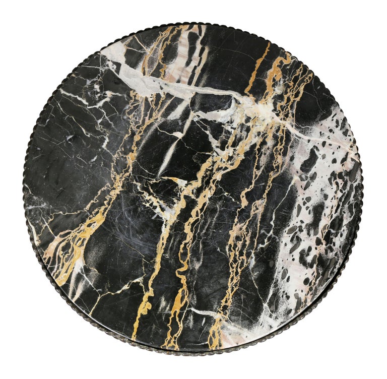 Oscar Bach Iron And Marble Pedestal Table For Sale At 1stdibs