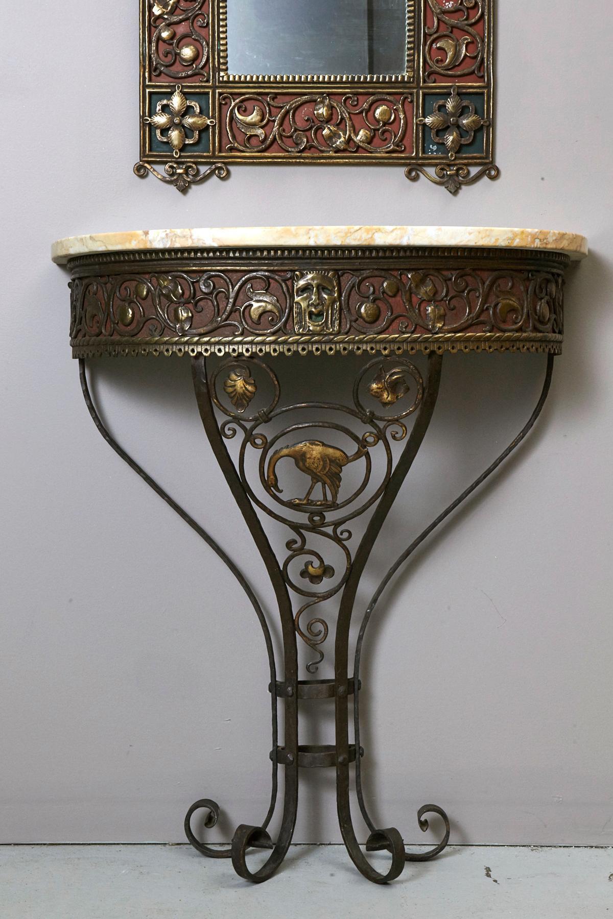 Ensemble miroir et console italien Oscar Bach, 1923 en vente 5