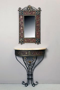 Oscar Bach Italianate Mirror and Console Set, 1923