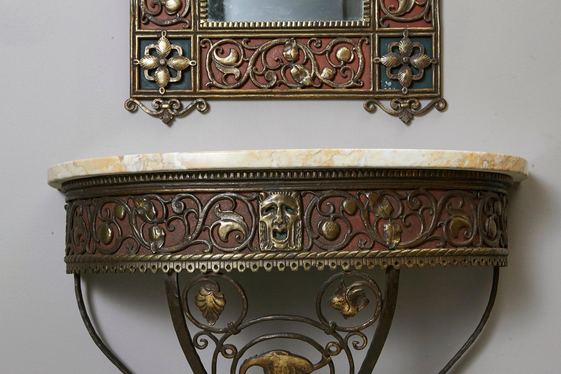 Oscar Bach Italianate Mirror and Console Set, 1923 1