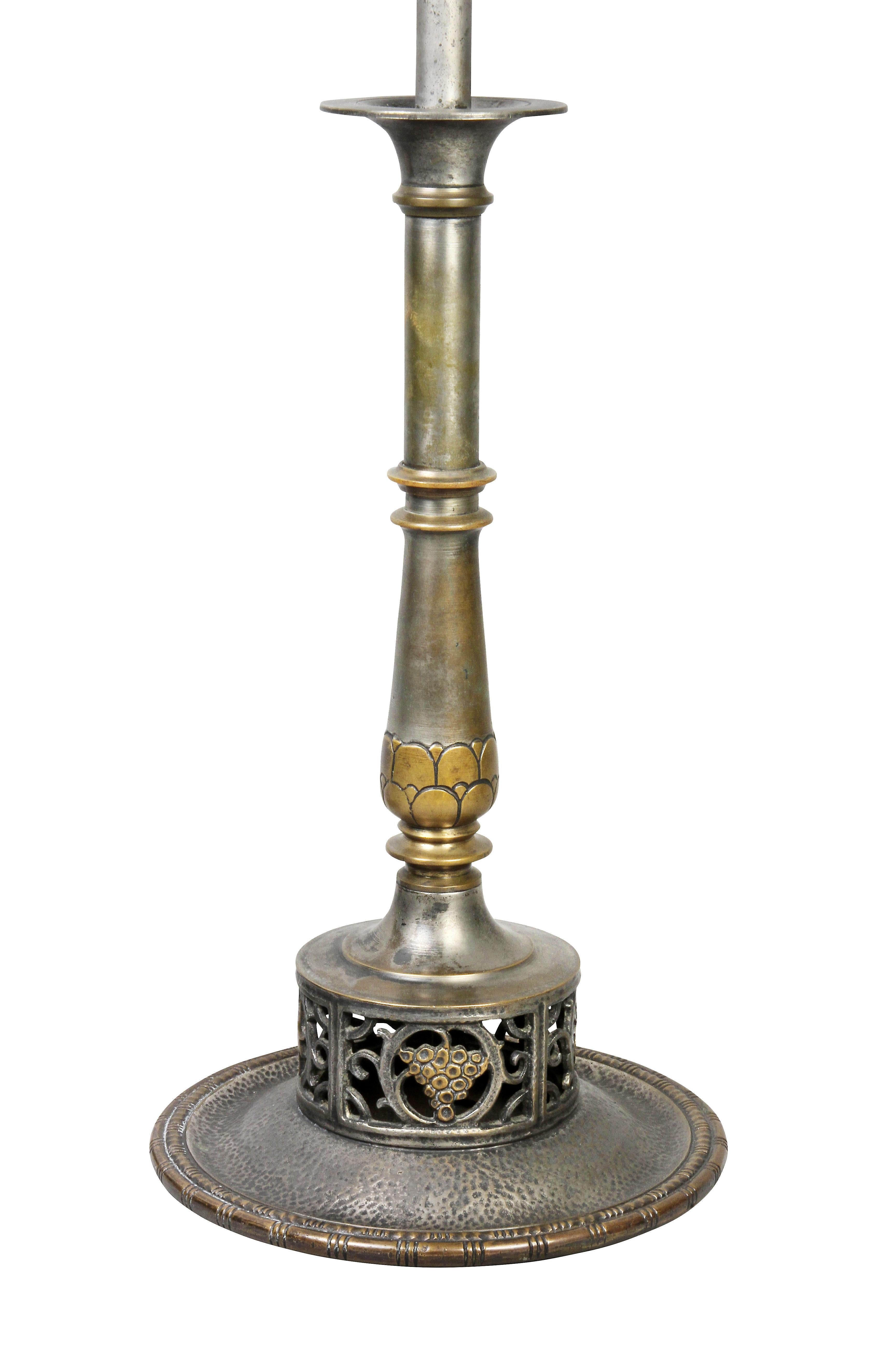 Art Deco Oscar Bach Silvered Bronze Table Lamp