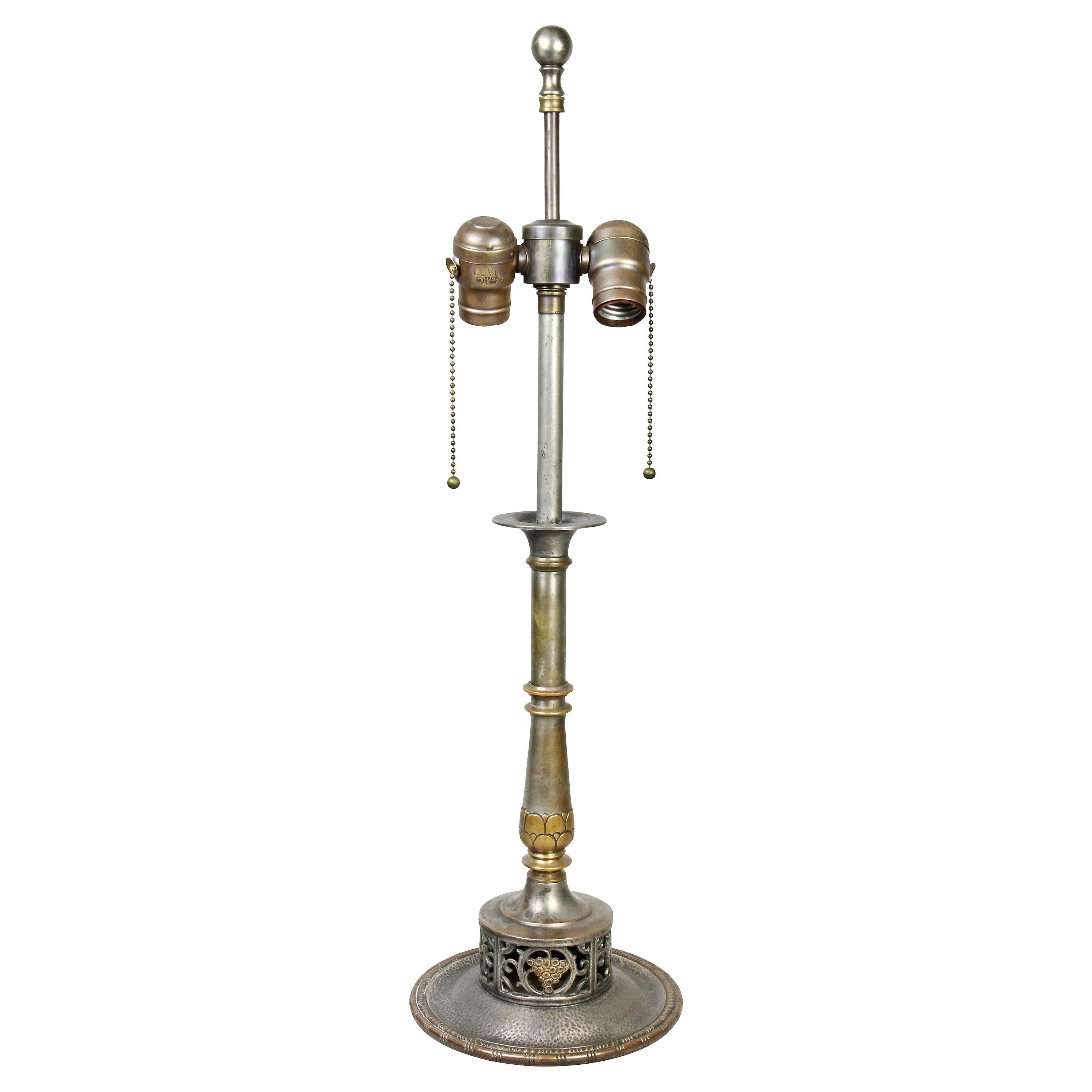 Oscar Bach Silvered Bronze Table Lamp