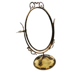 Oscar Bach Style Brass Table Mirror
