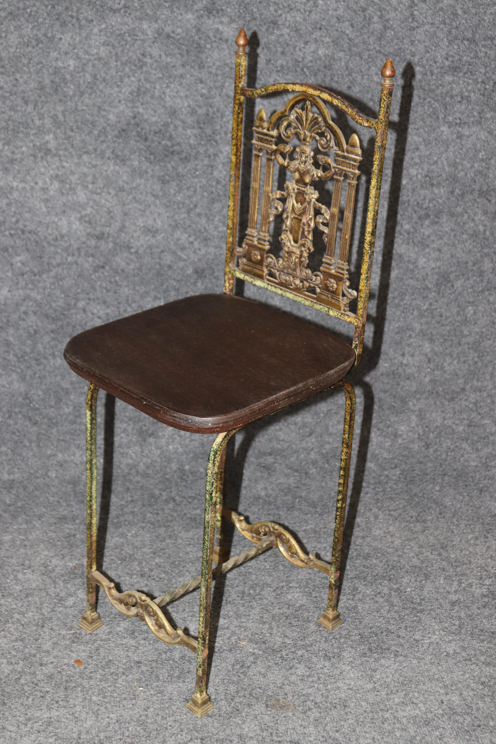 Oscar Bach Style Faux Tortoise Shell Bronze Demilune Cabinet Console & Chair For Sale 3