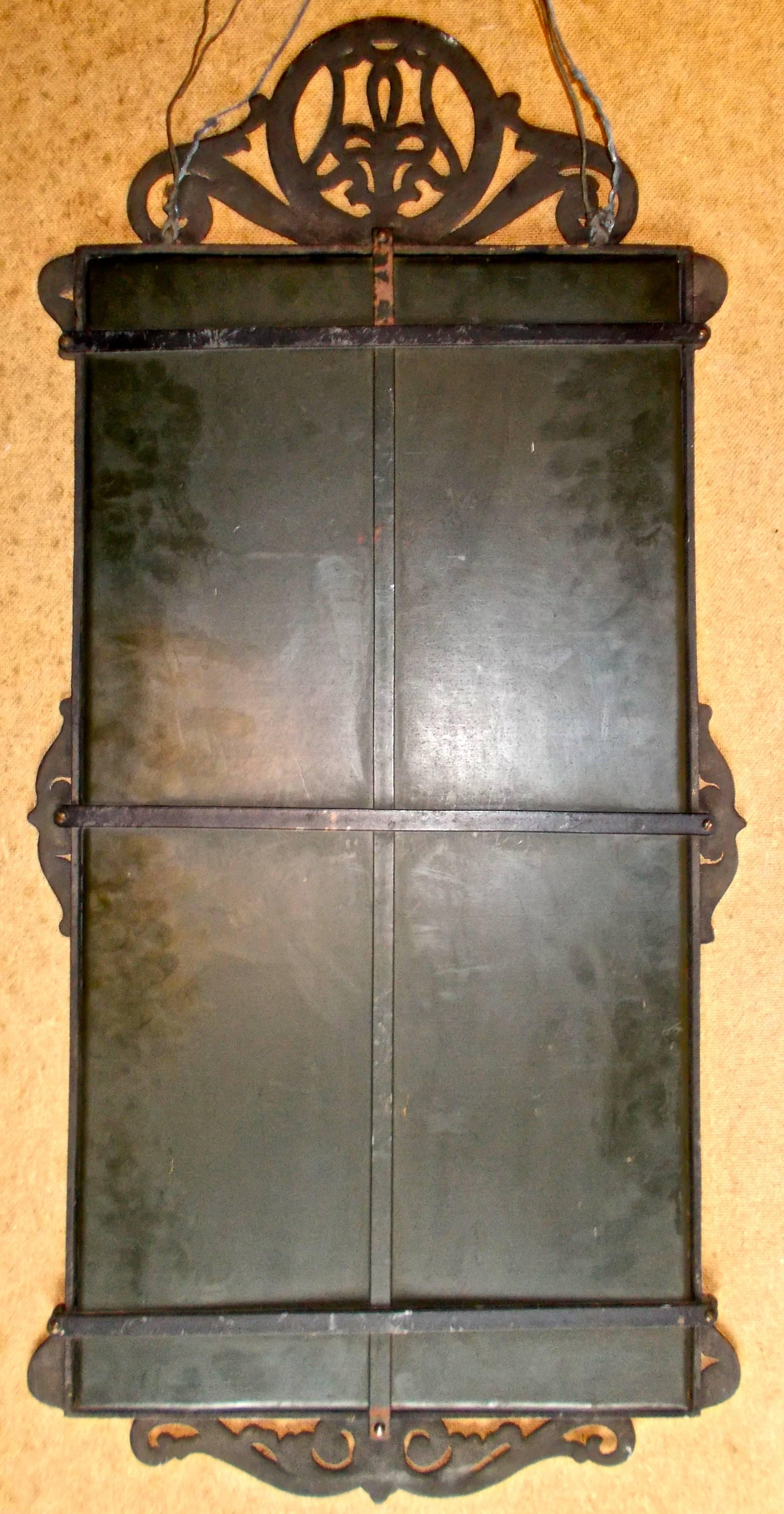 Cast Marcel Bergue Style Mirror Bronze and Iron  For Sale