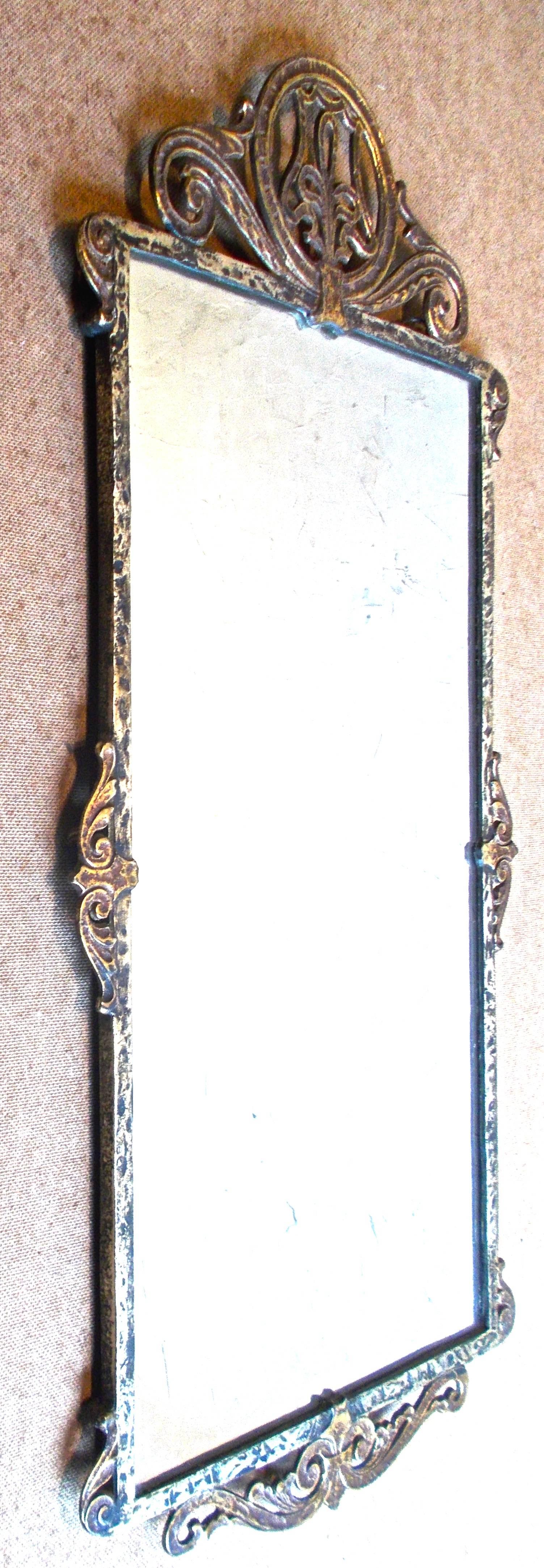 Marcel Bergue Style Mirror Bronze and Iron  For Sale 2