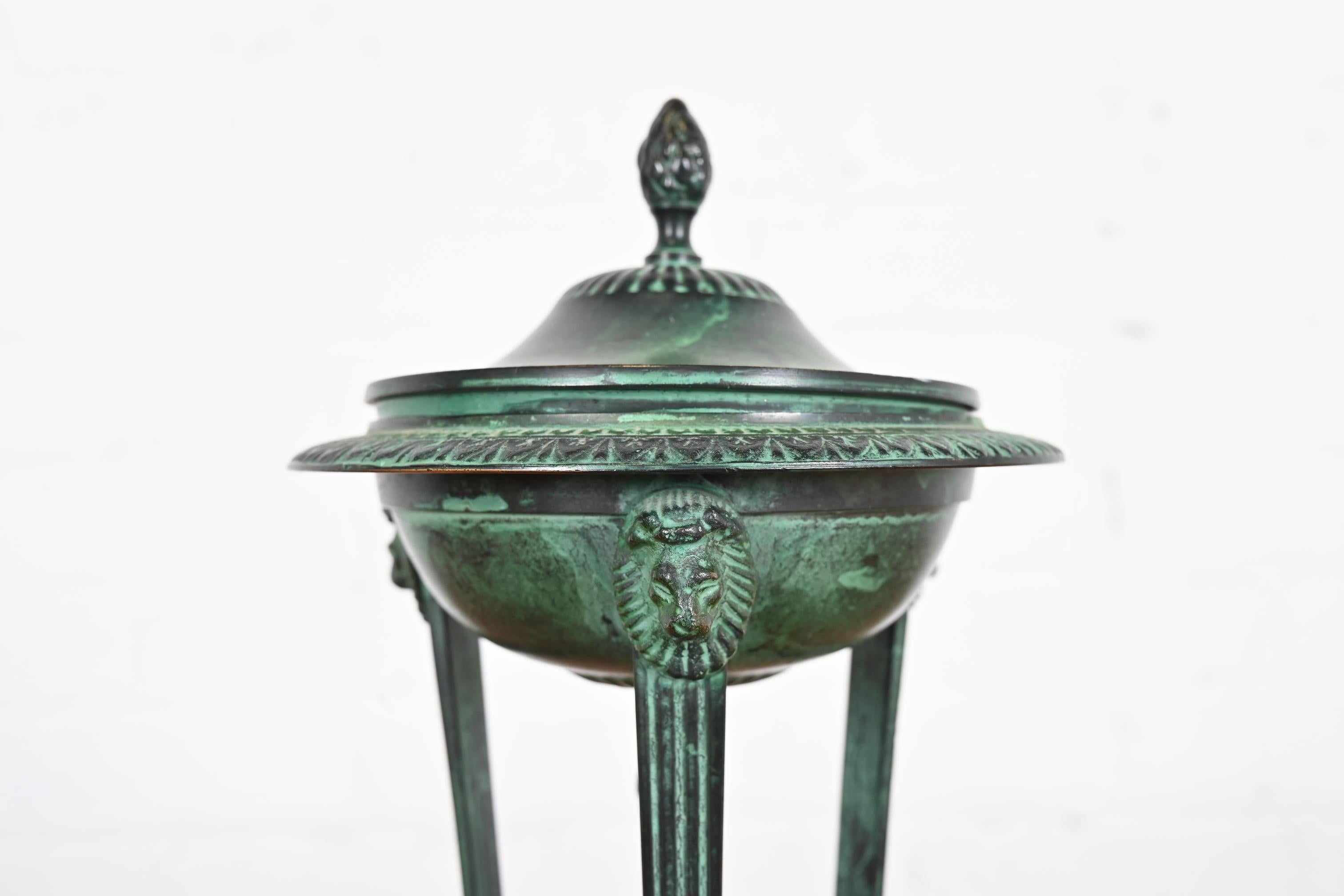 Oscar Bach Style Neoclassical Footed Bronze Censer For Sale 6