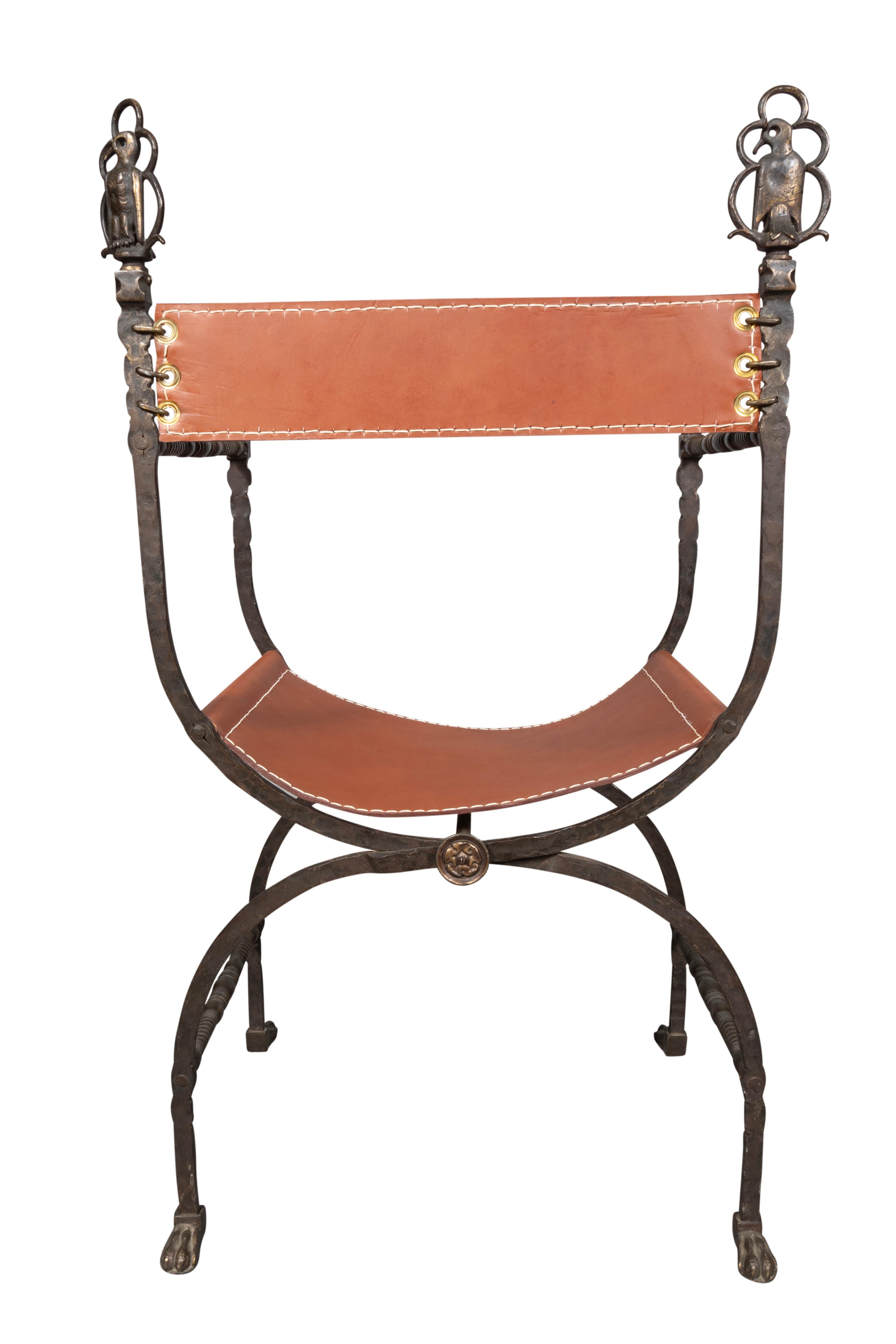 Sillón Oscar Bach de hierro forjado y bronce Estadounidense en venta