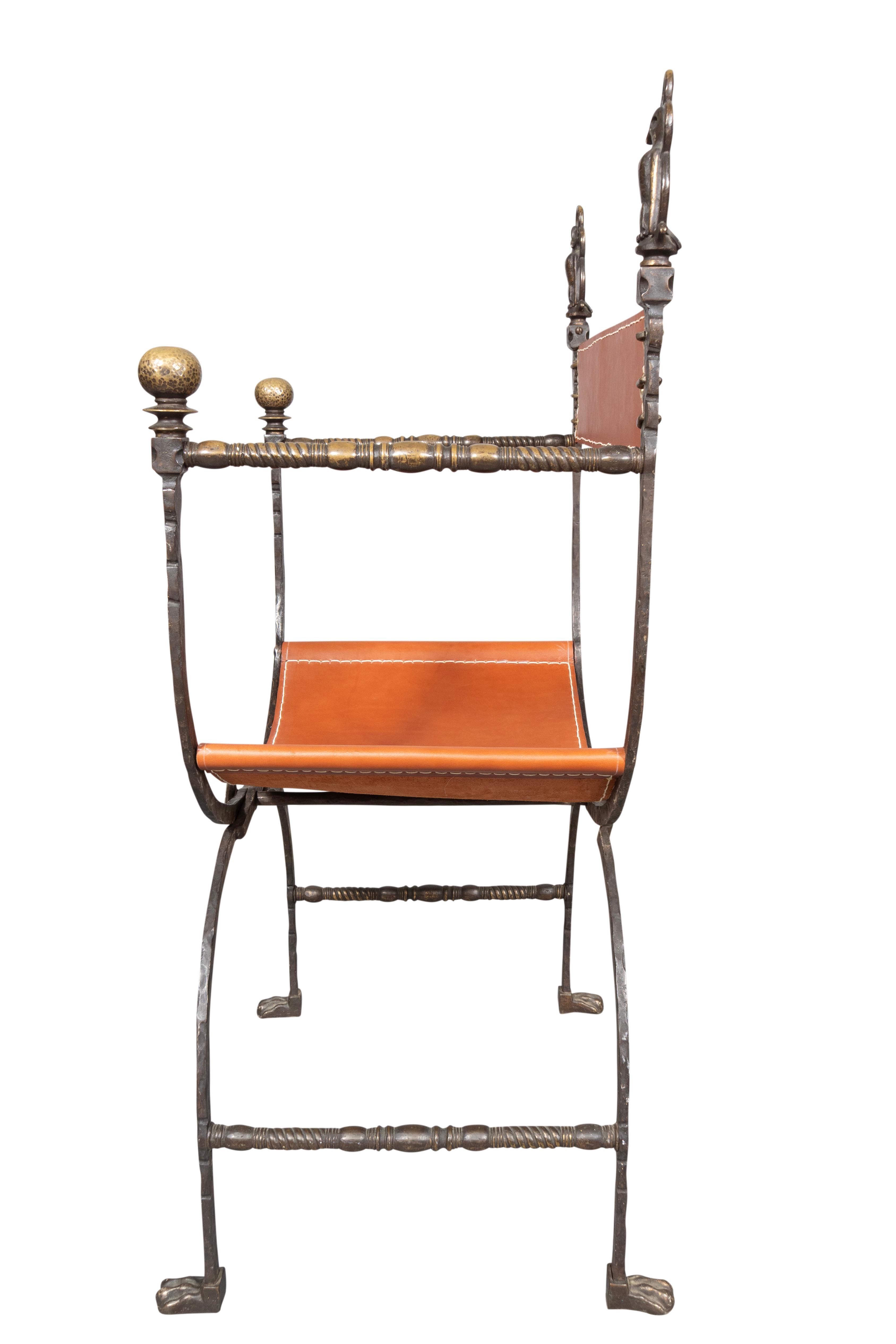 Sillón Oscar Bach de hierro forjado y bronce en Bueno estado para la venta en Essex, MA