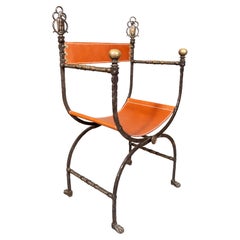 Oscar Bach Wrought Iron And Bronze Armchair