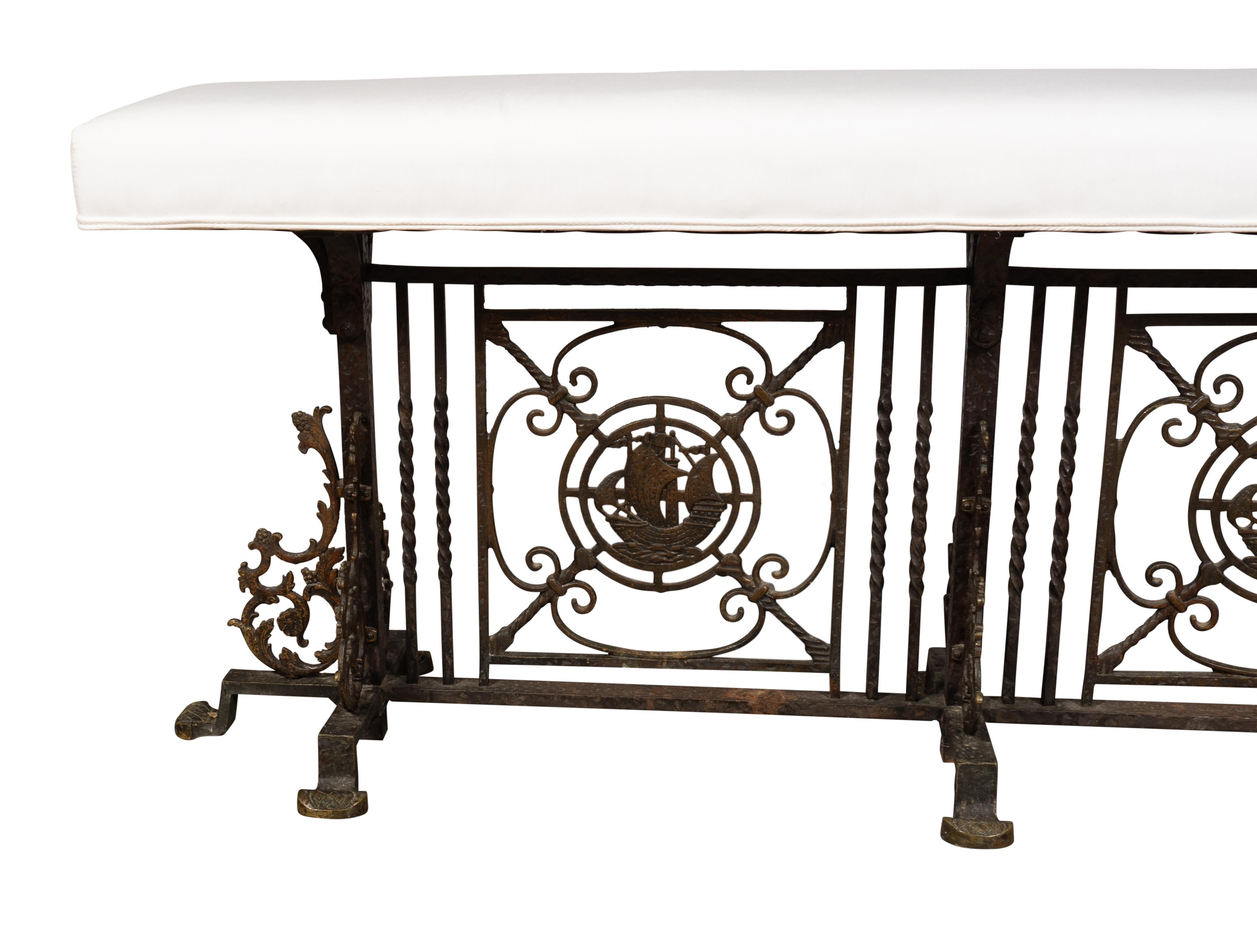 Mousseline Banc en fer forgé Oscar Bach en vente